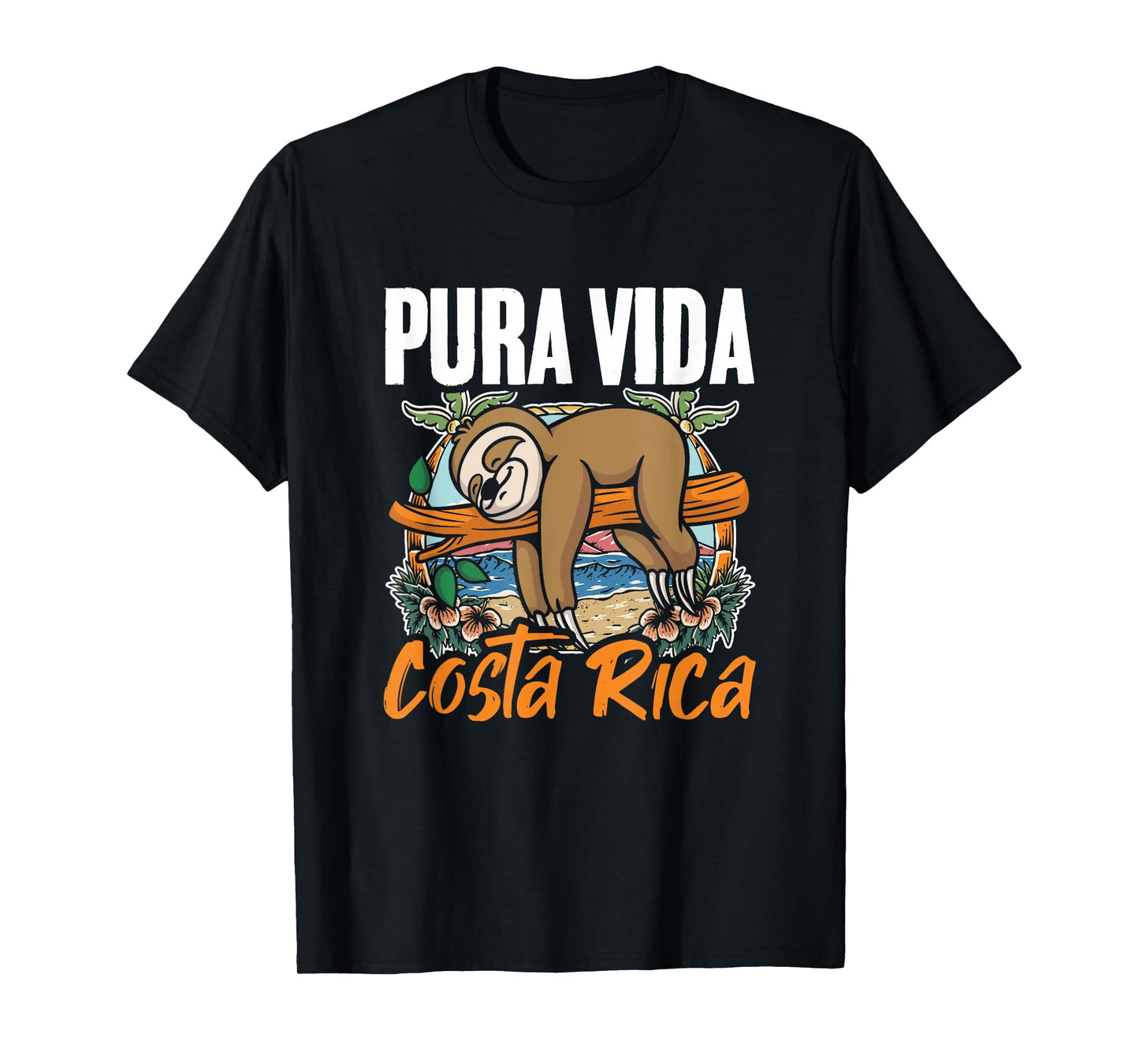 Sloth Beach Vacation Tropical Sloths Pura Vida Costa Rica T-Shirt