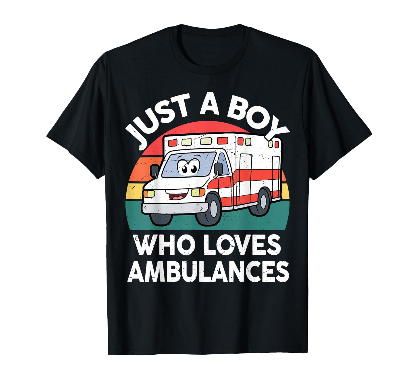 Toddler Just A Boy Who Loves Ambulances First Responder Kids T-Shirt