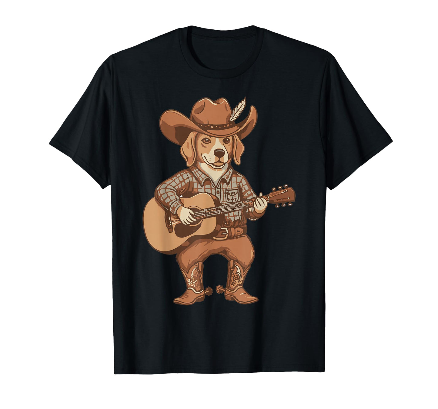 Boys Cowboy Dog Shirt Cowgirl Guitar Country Music Lovers T-Shirt