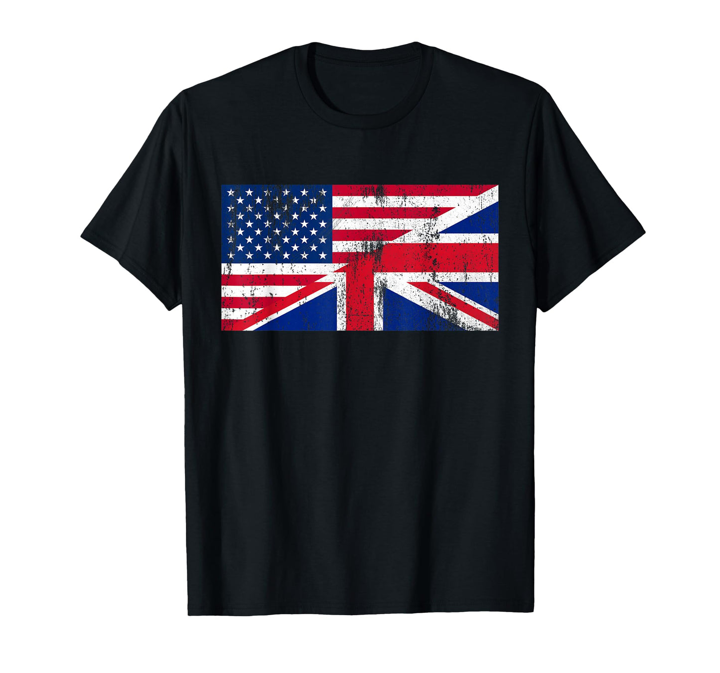 UK and US Flag Friendship Distressed T-Shirt T-Shirt
