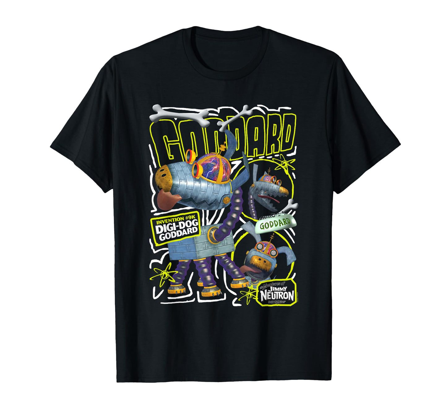Jimmy Neutron Digi-Dog Goddard Funny Cartoon Men Women Kids T-Shirt