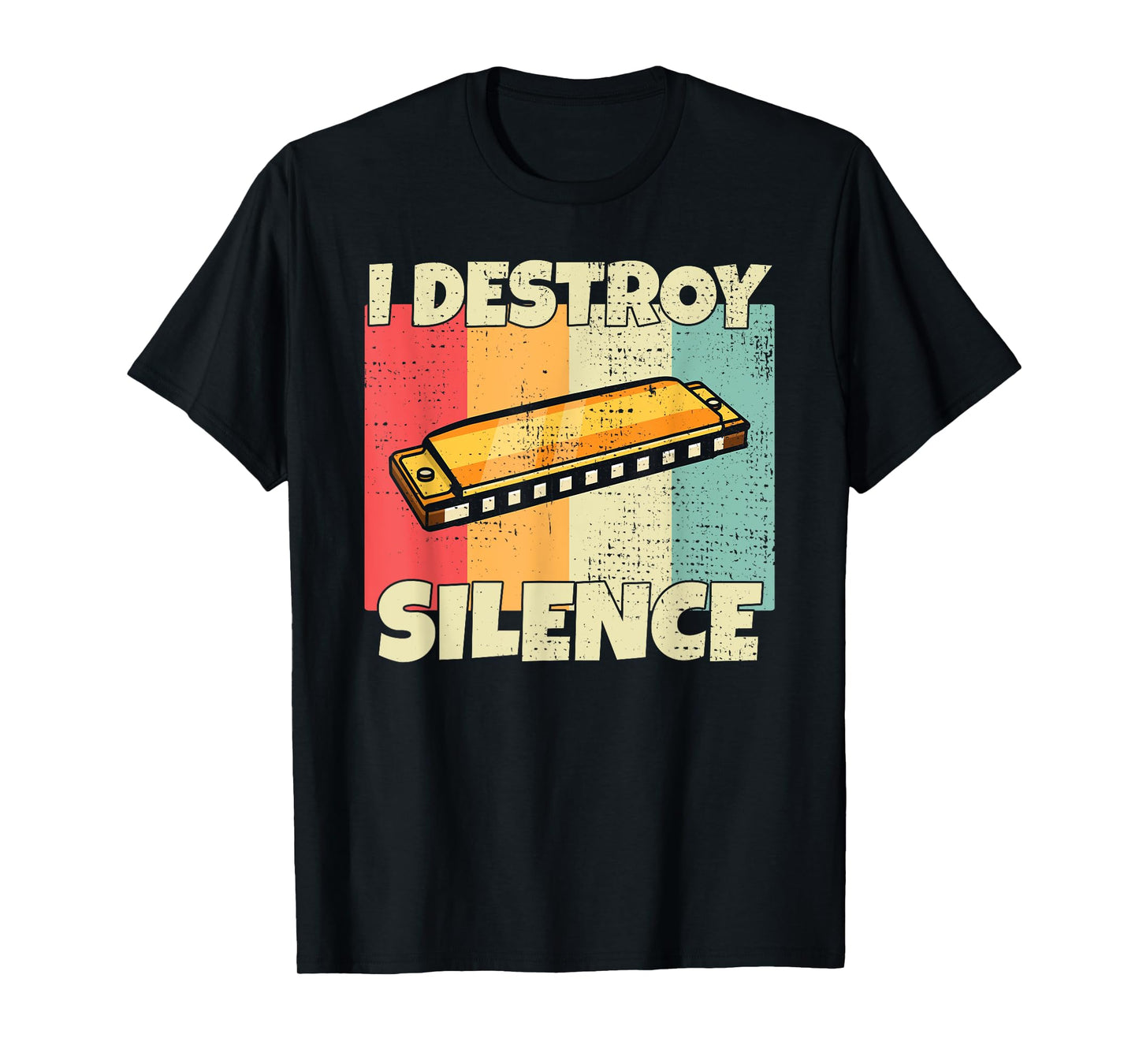 Funny Harmonica instrument I Destroy Silence for Harmonica T-Shirt