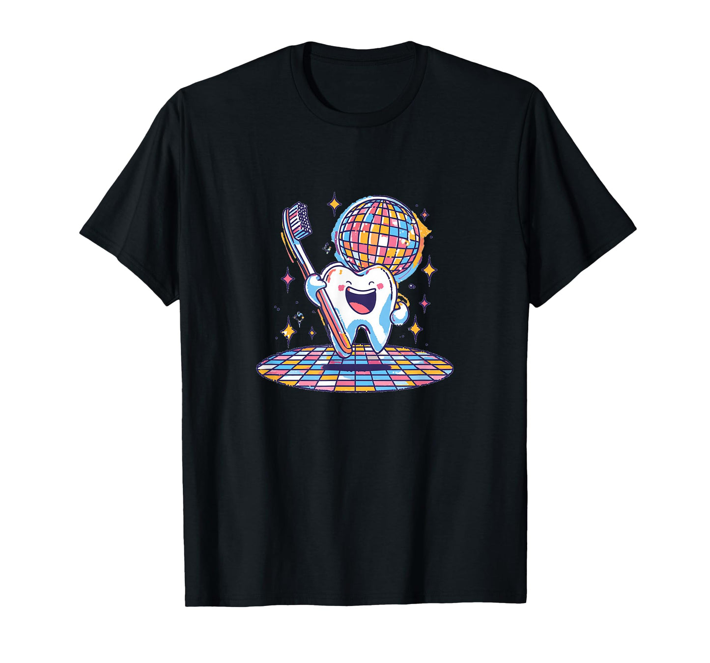 Colorful Tooth with Toothbrush for a Funny Look T-Shirt