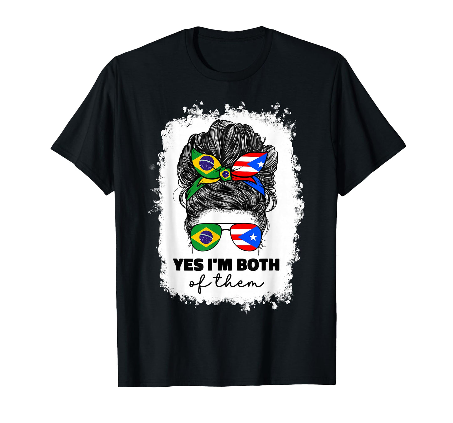 Half Brazilian And Puerto Rican Rico Brazil Flag Girl Women T-Shirt