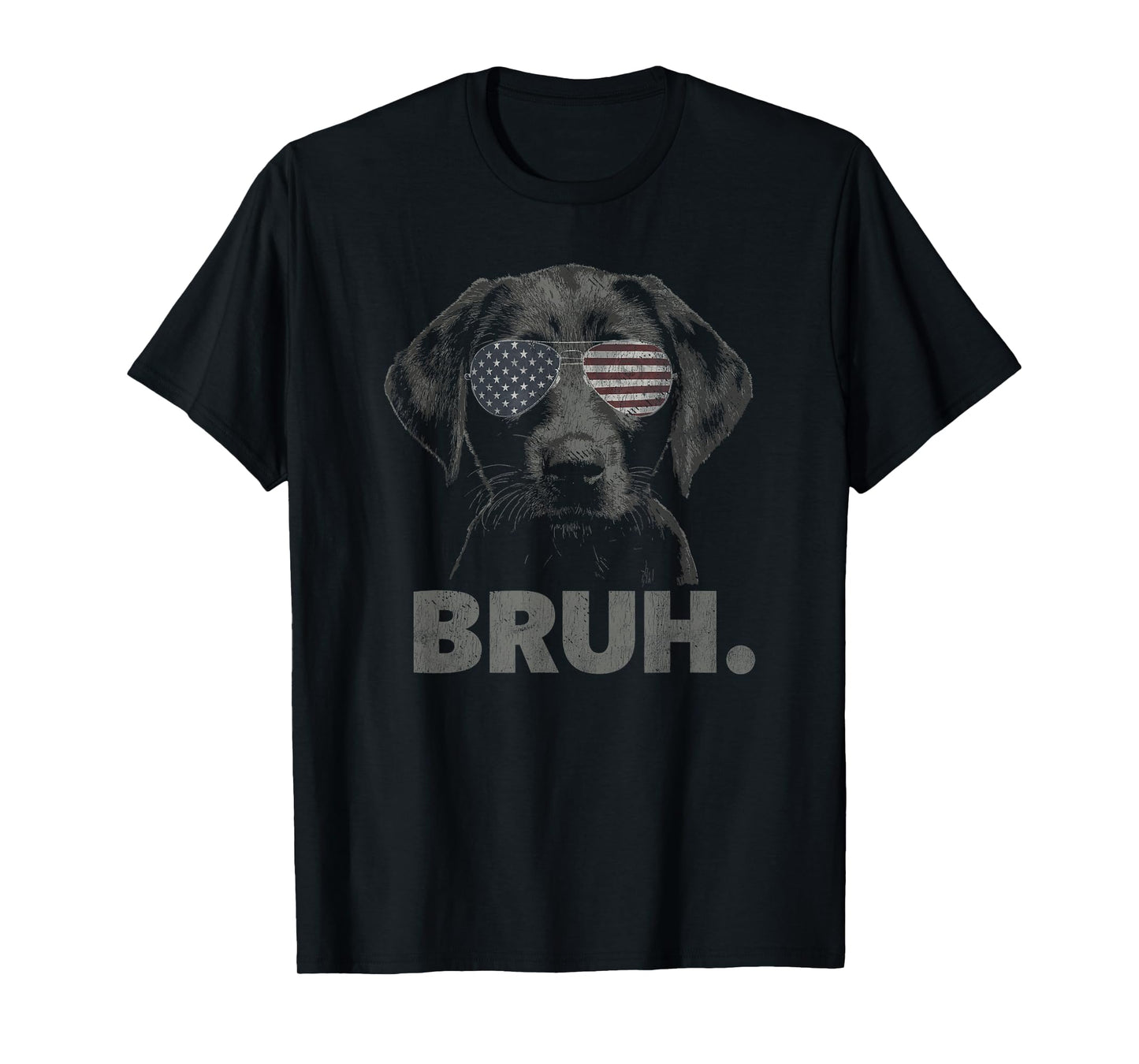 Funny Bruh Patriotic Black Lab T-Shirt