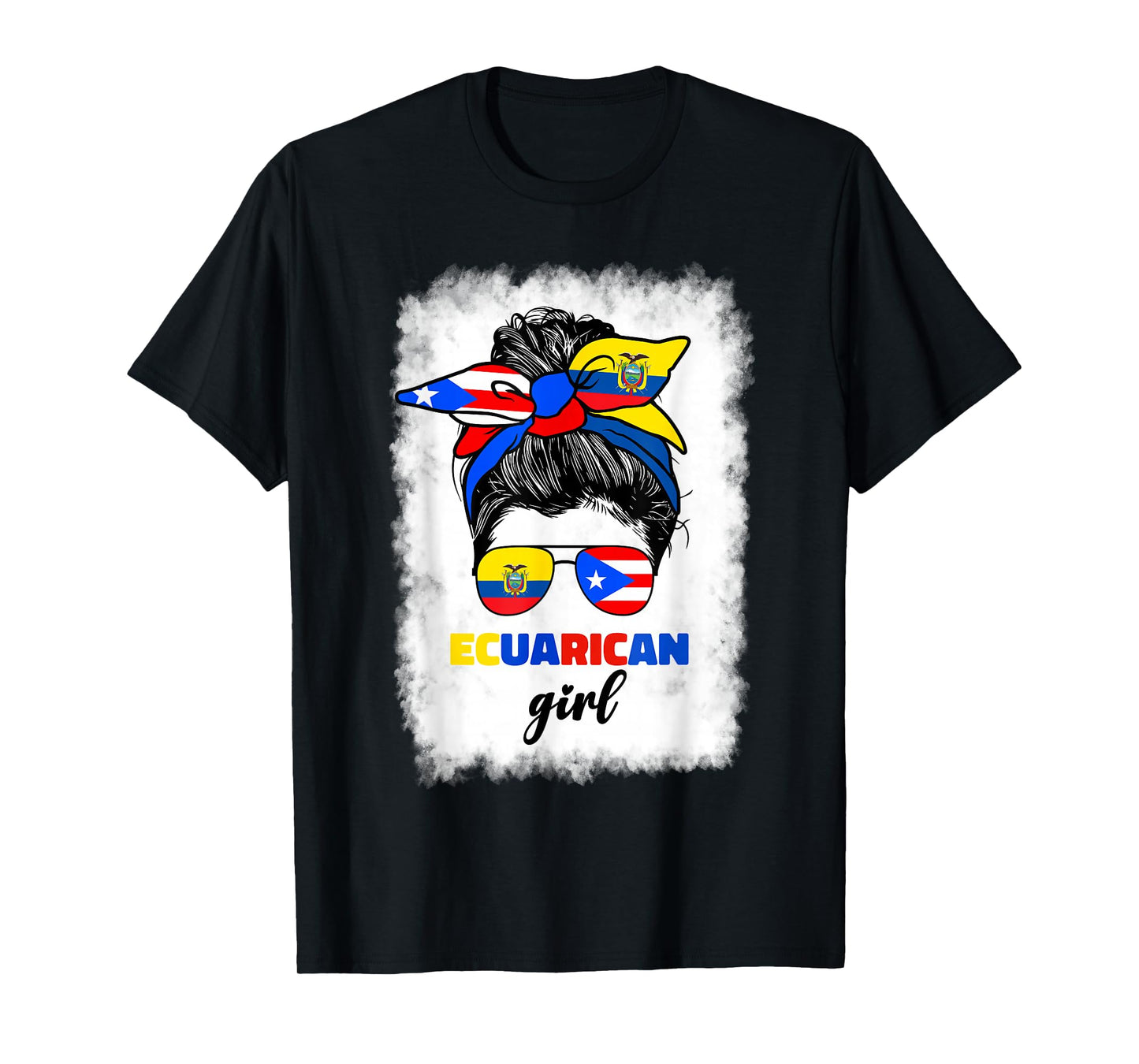 Half Ecuadorian And Puerto Rican Rico Ecuador Flag Girl Mix T-Shirt