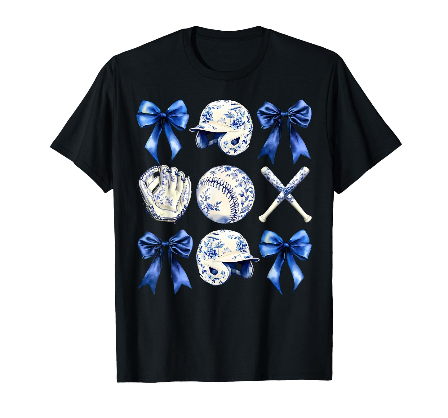 Baseball Coquette Bow Baseball Mama Baseball Mom Mothers Day T-Shirt
