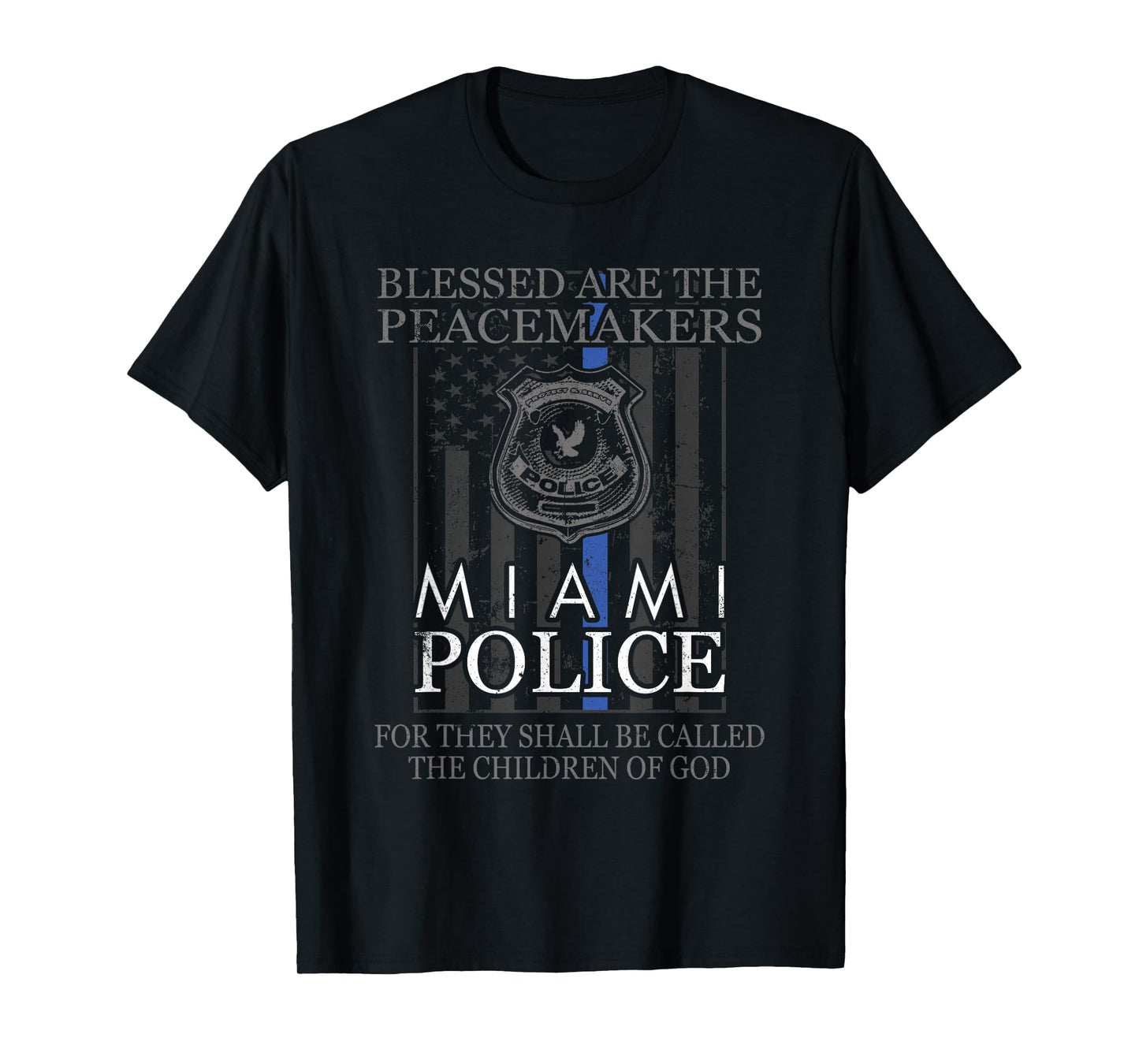 Miami Police Support Saint Michael Police Officer Prayer T-Shirt