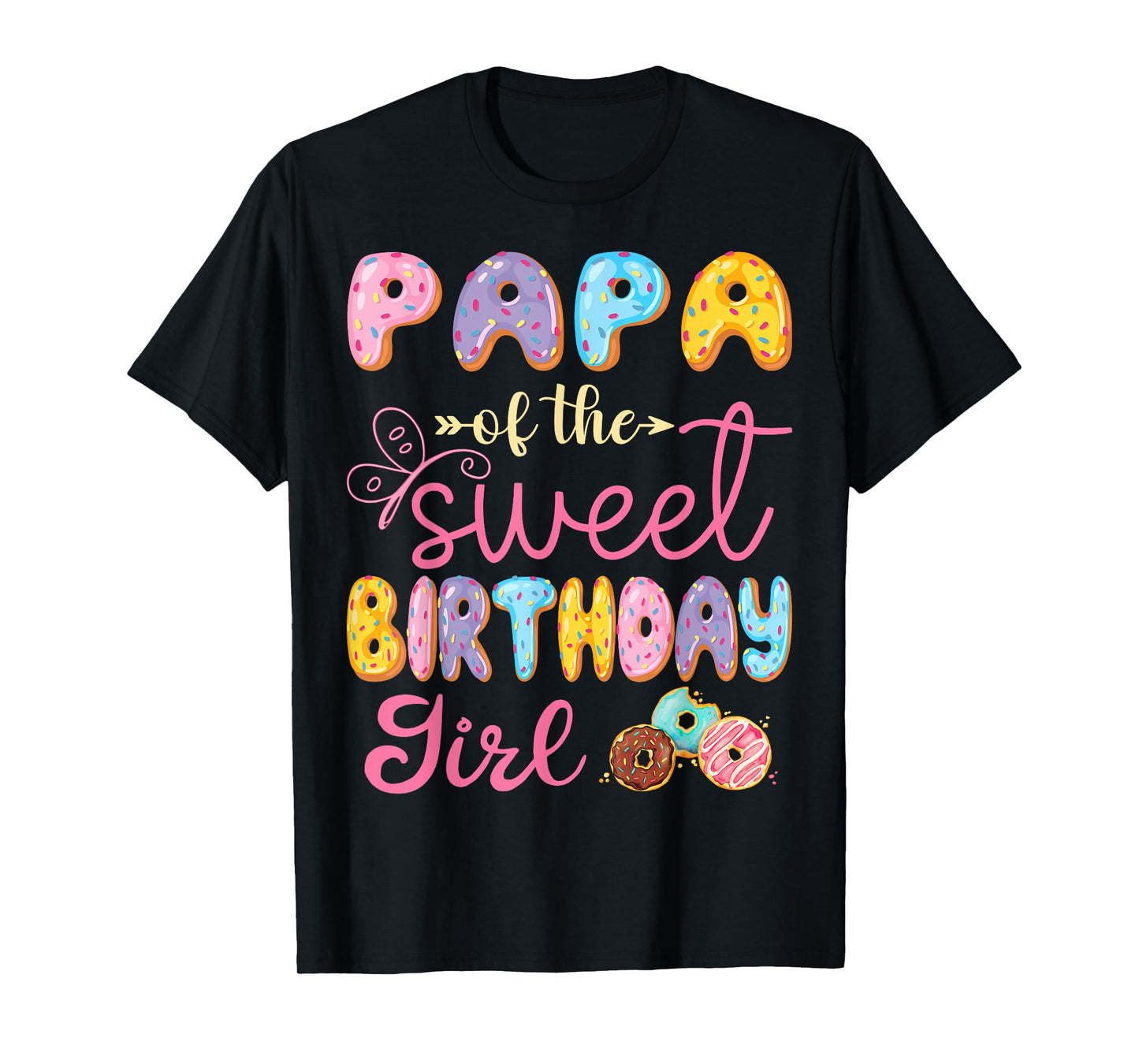 Papa Of The Sweet Birthday Girl Donut Lover Party T-Shirt
