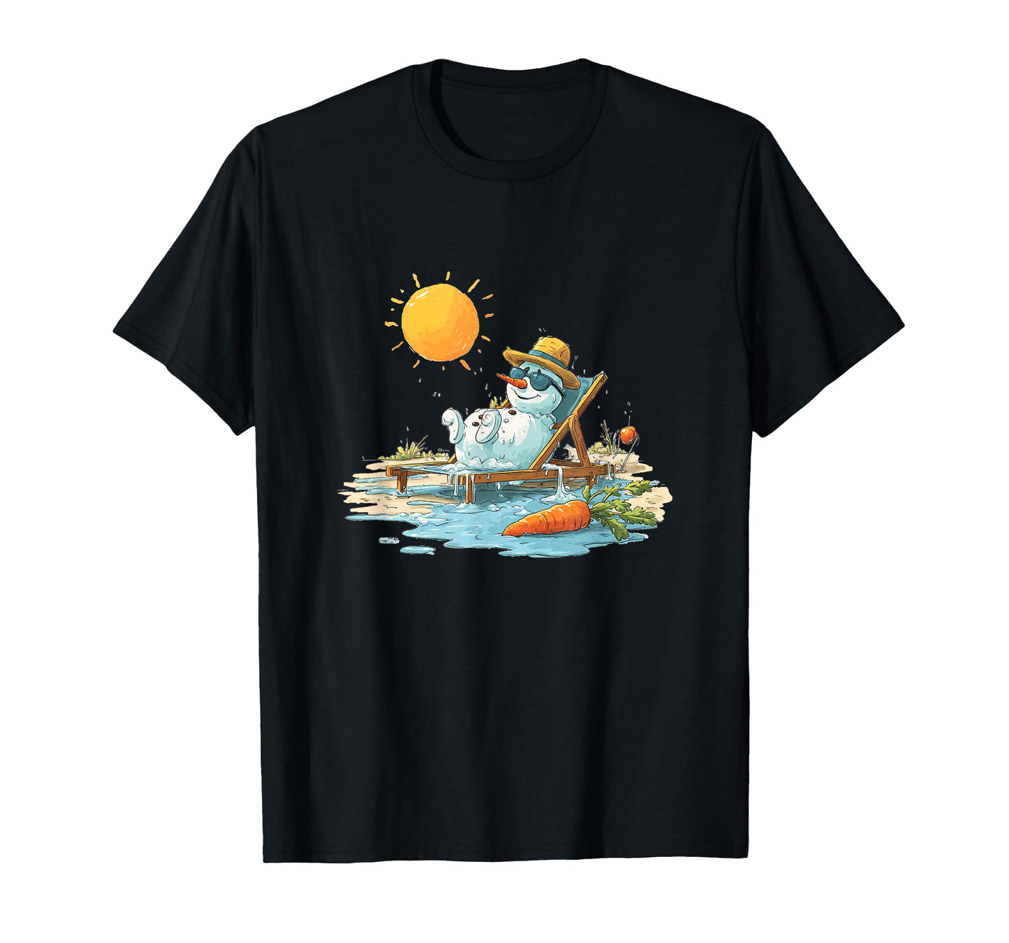 Awesome Sunbathing with This Snowman Costume T-Shirt
