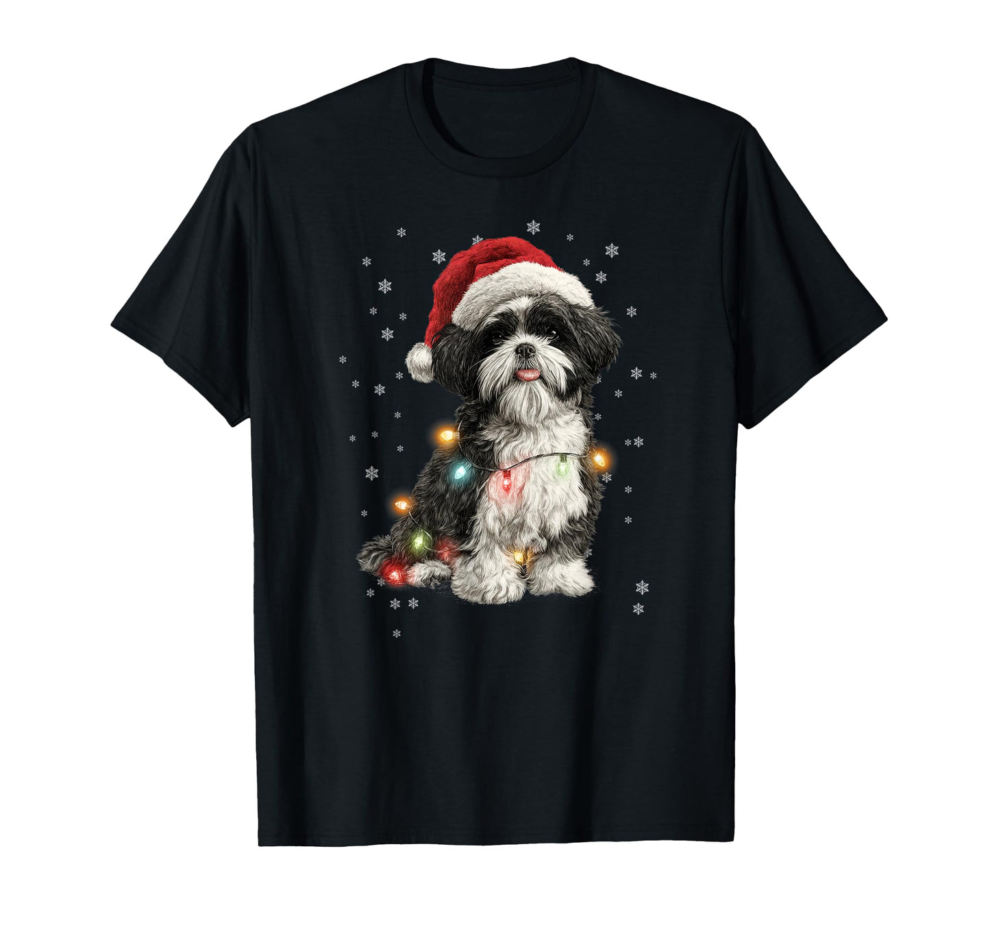 Christmas Dog Shih Tzu Santa Xmas Women Men Kids T-Shirt