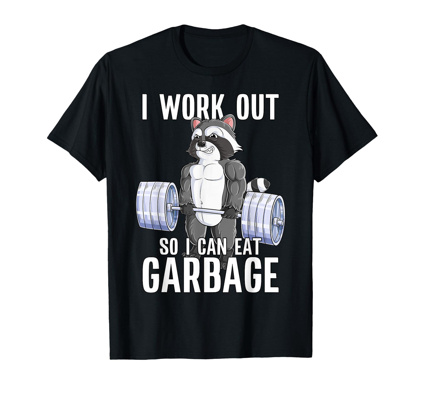 Raccoon Deadlift Bodybuilding Animal Funny Gym Fitness T-Shirt
