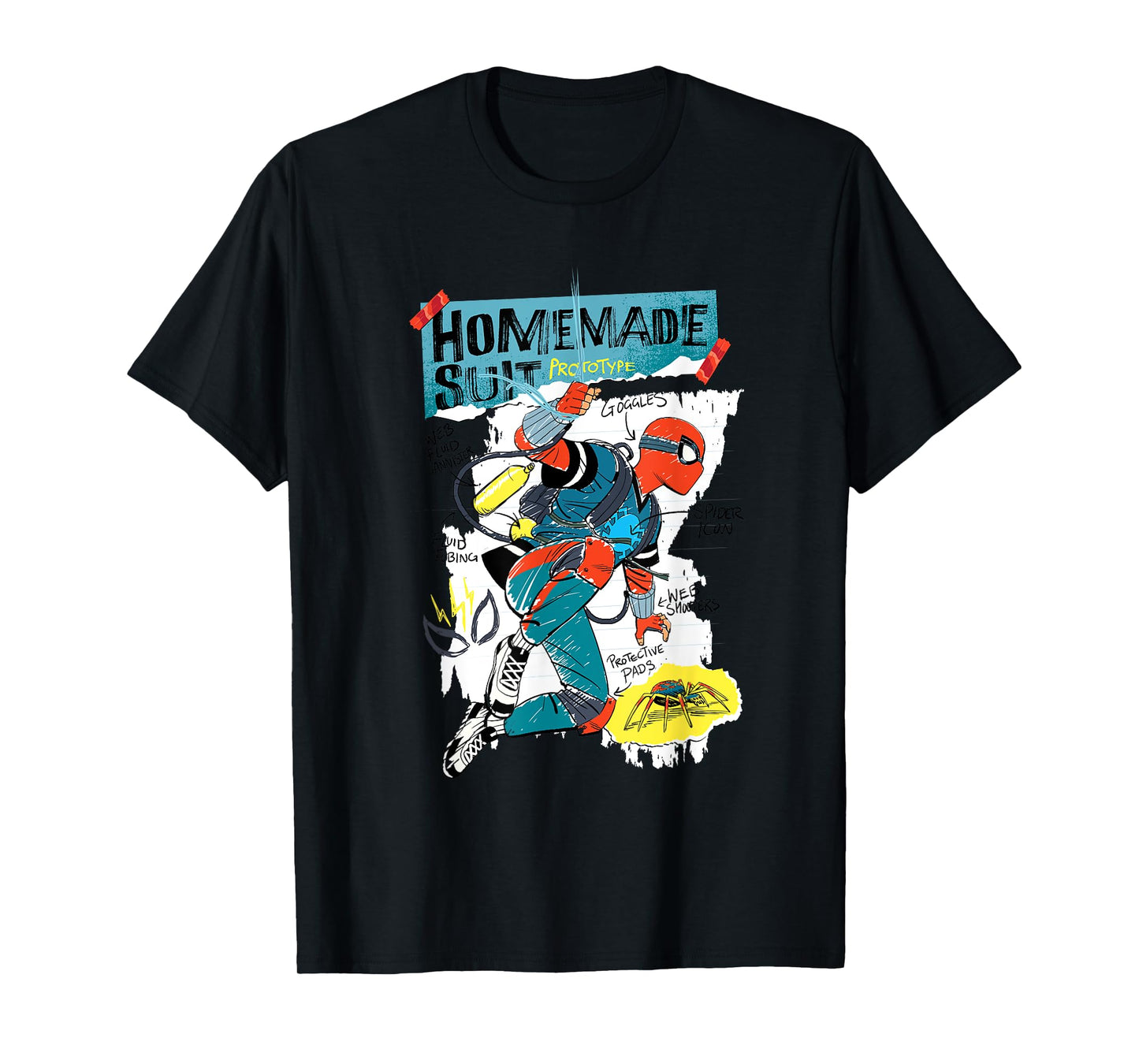 Marvel Your Friendly Neighborhood Spider-Man Suit Sketch T-Shirt