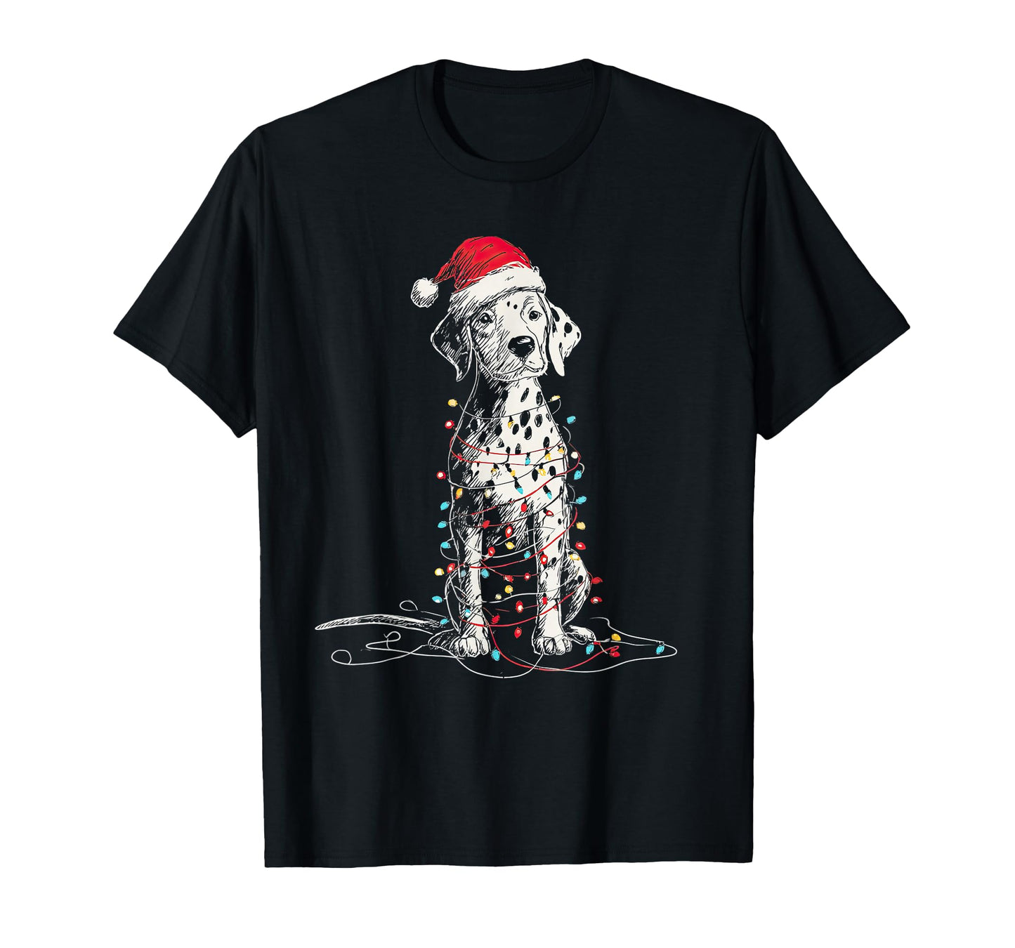 Funny Dalmatian Christmas Graphics Dog Lights Lover Owner T-Shirt