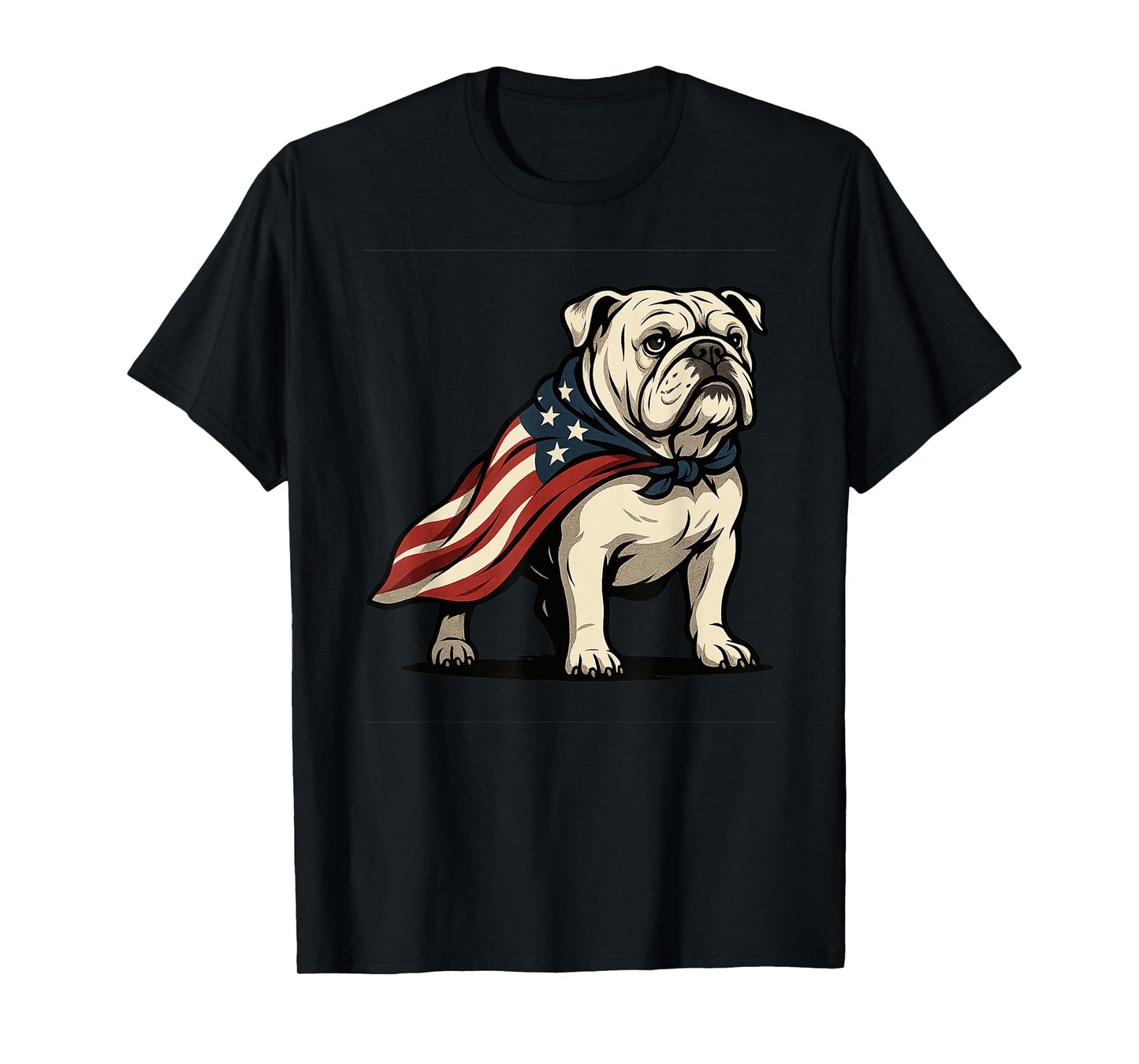 Patriotic Bulldog 4th of July Funny Dog Lover American Flag T-Shirt