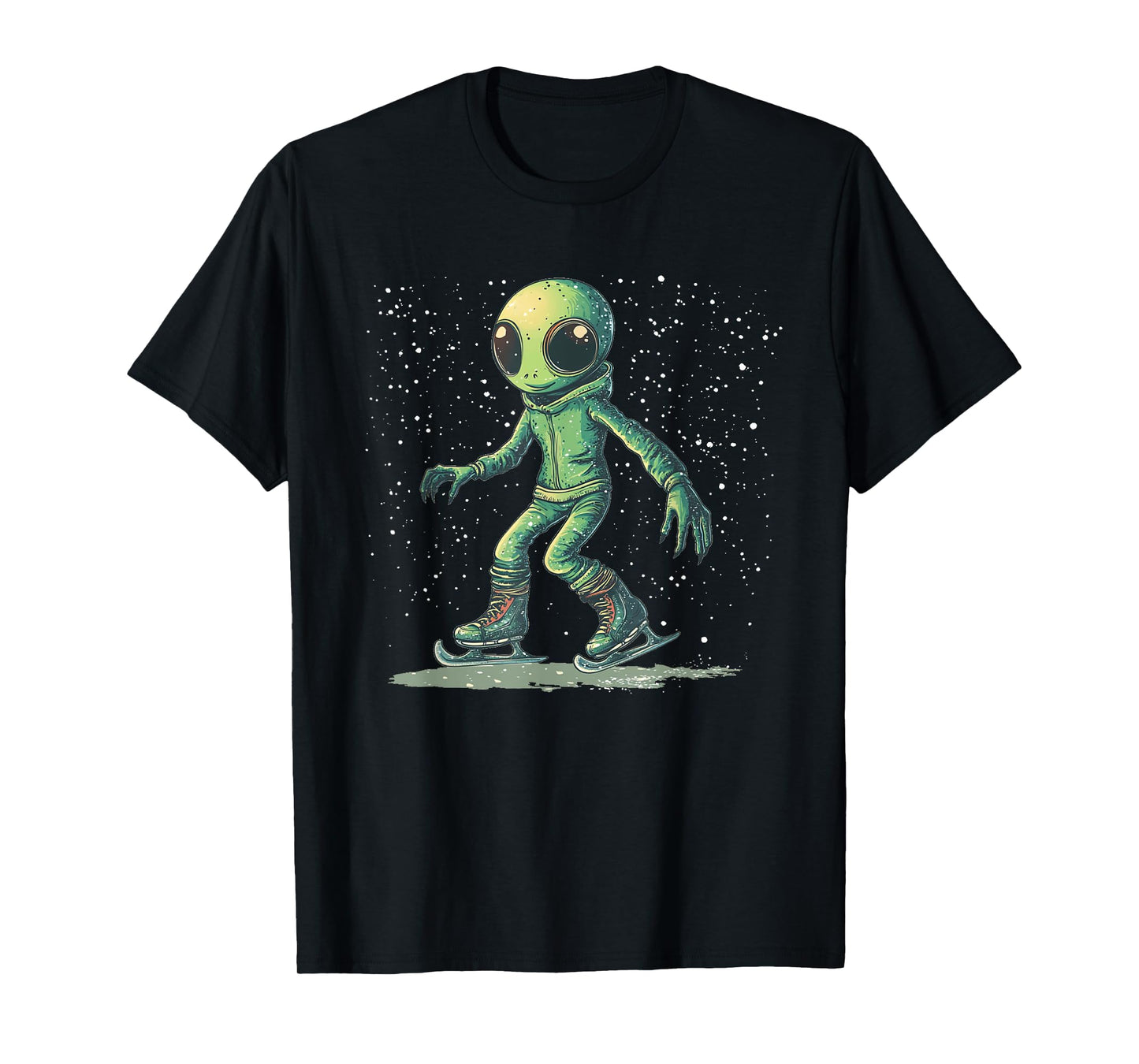 Frozen Cosmos with This Ice Skating Alien T-Shirt