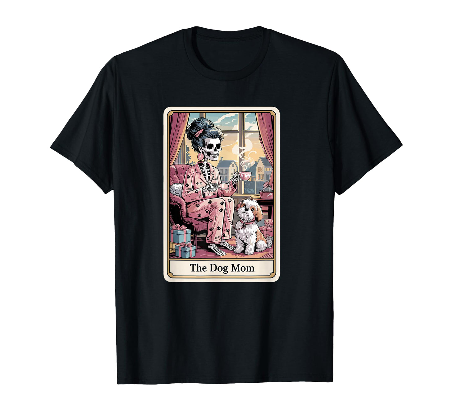 The Dog Mom Skeleton Tarot Card Funny Pet Lover Men Women Kids T-Shirt