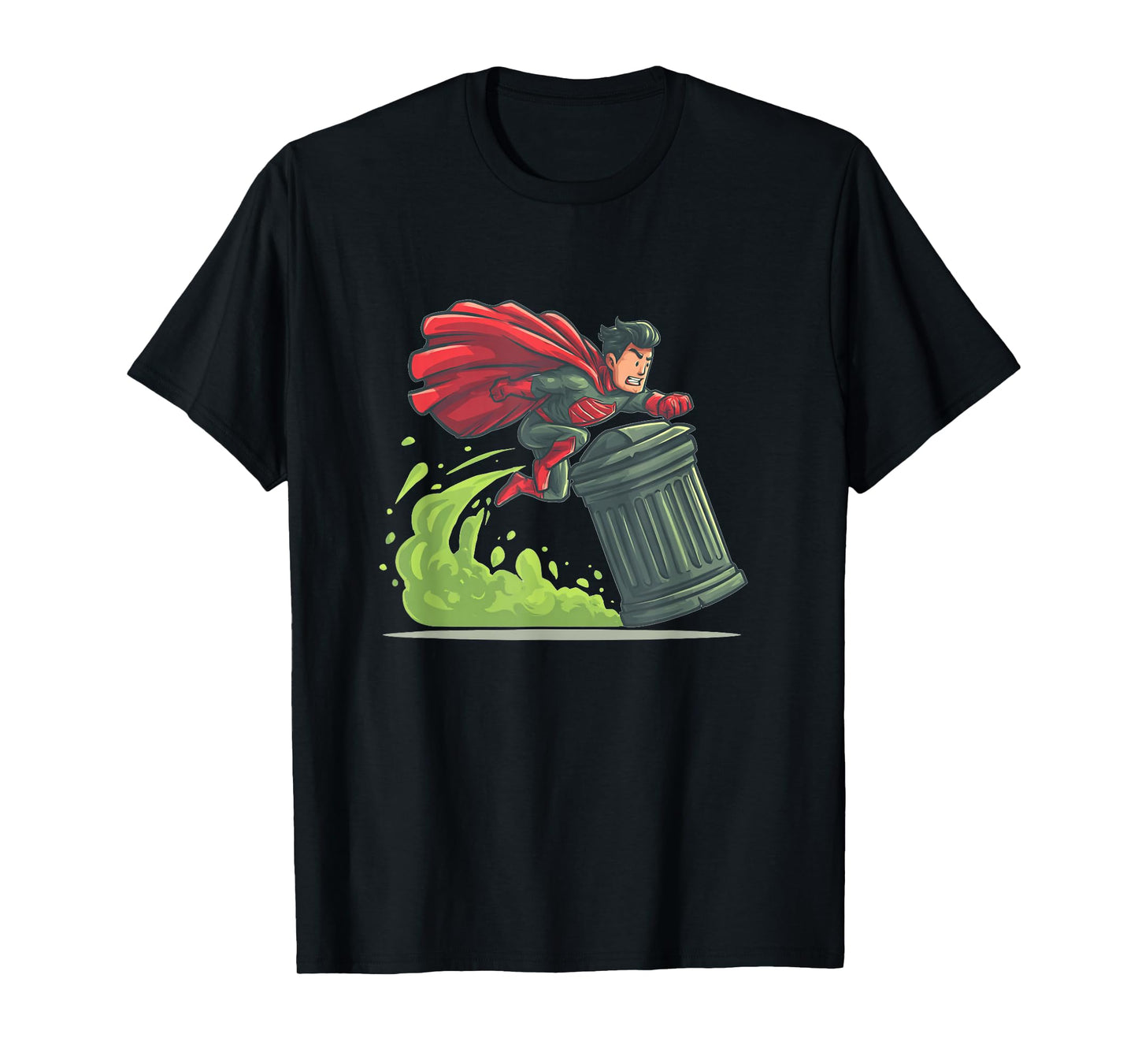 Flying Hero with Trash Can Costume for Take Out The Trash T-Shirt