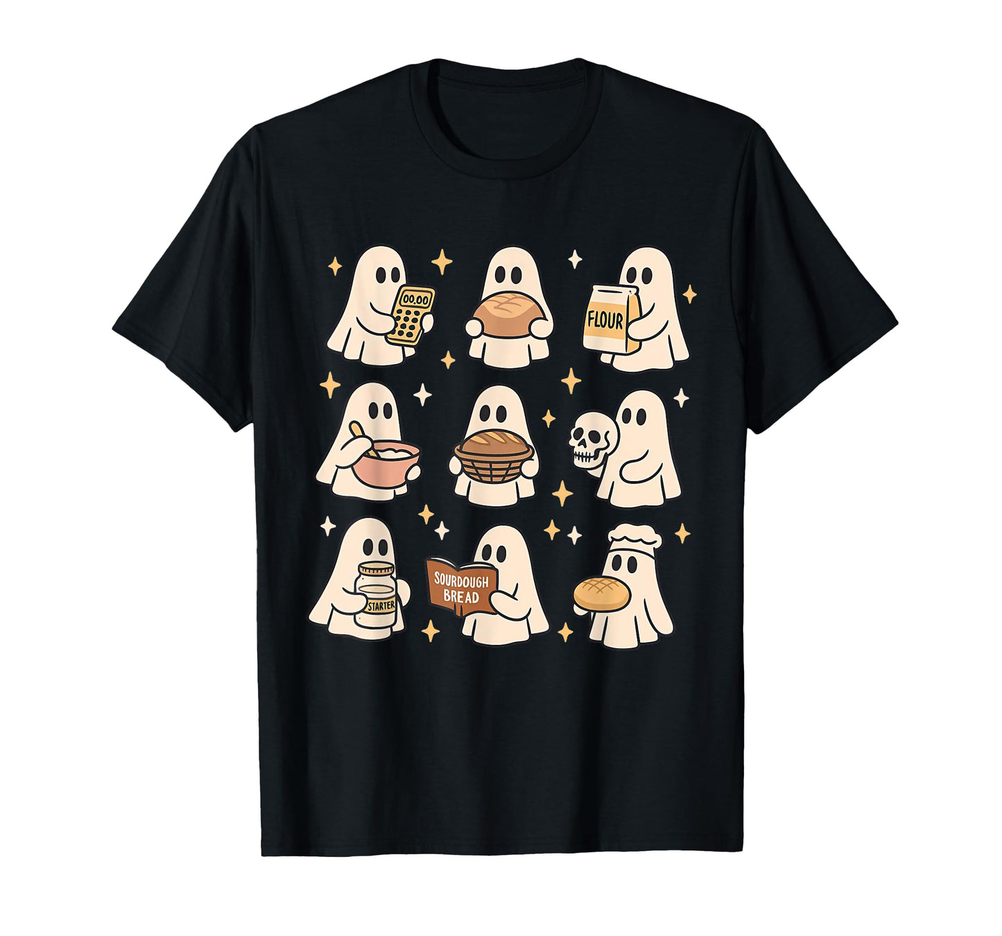 Sourdough Bread Halloween Cute Ghost Homemaker Baking Baker T-Shirt