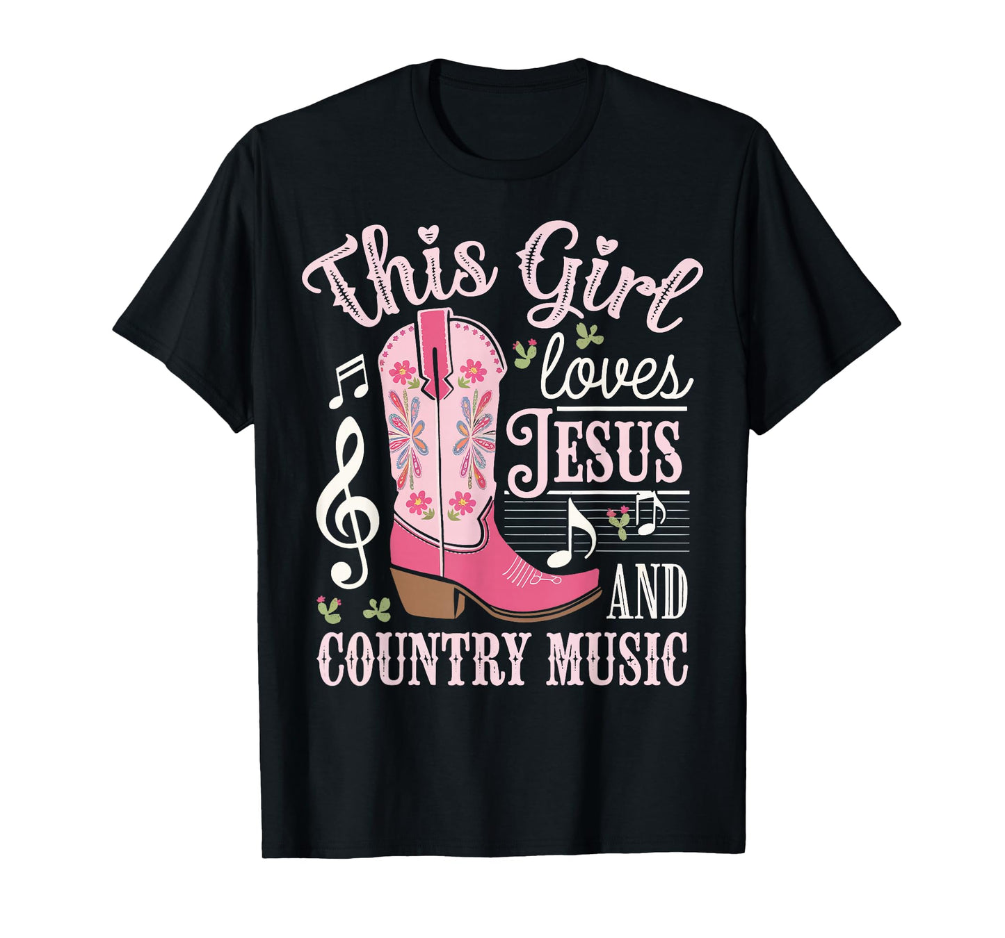 This Girl Loves Jesus And Country Music T-Shirt