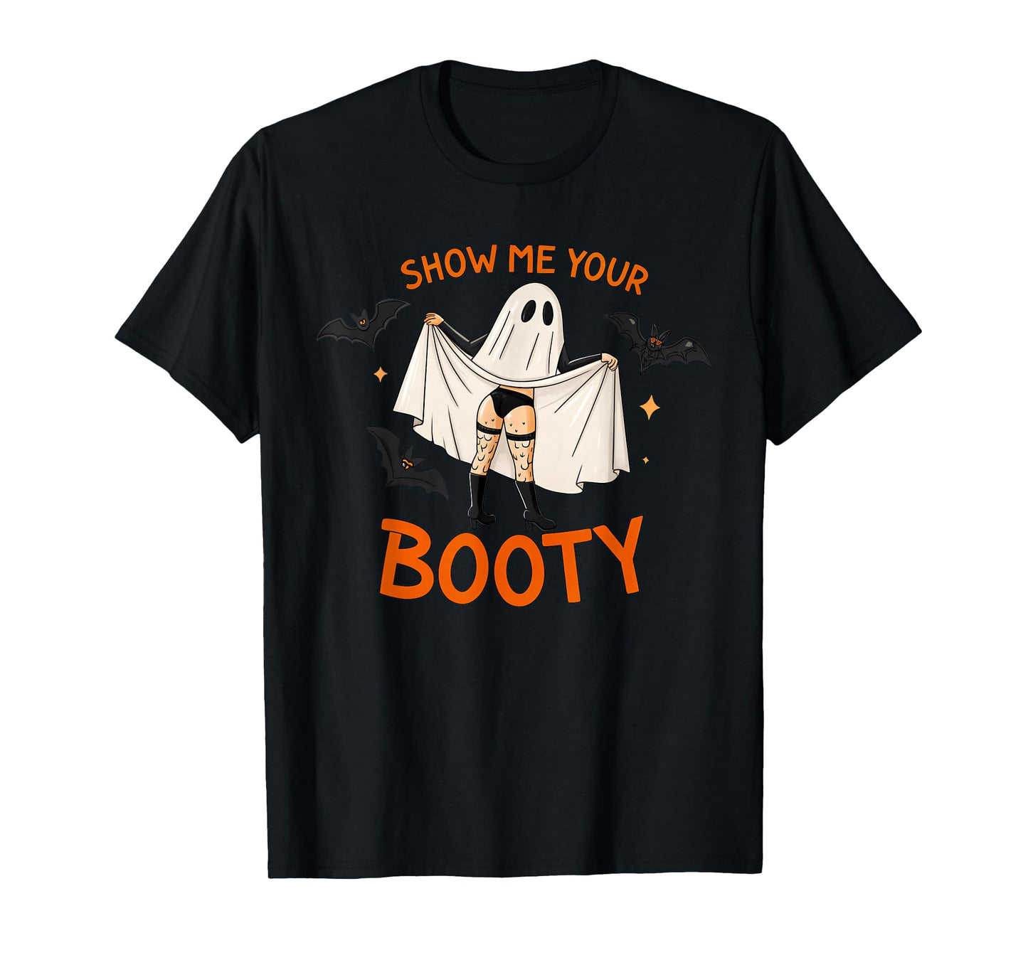 Funny Adult Humor Ghost Show Me Your Booty Halloween Party T-Shirt