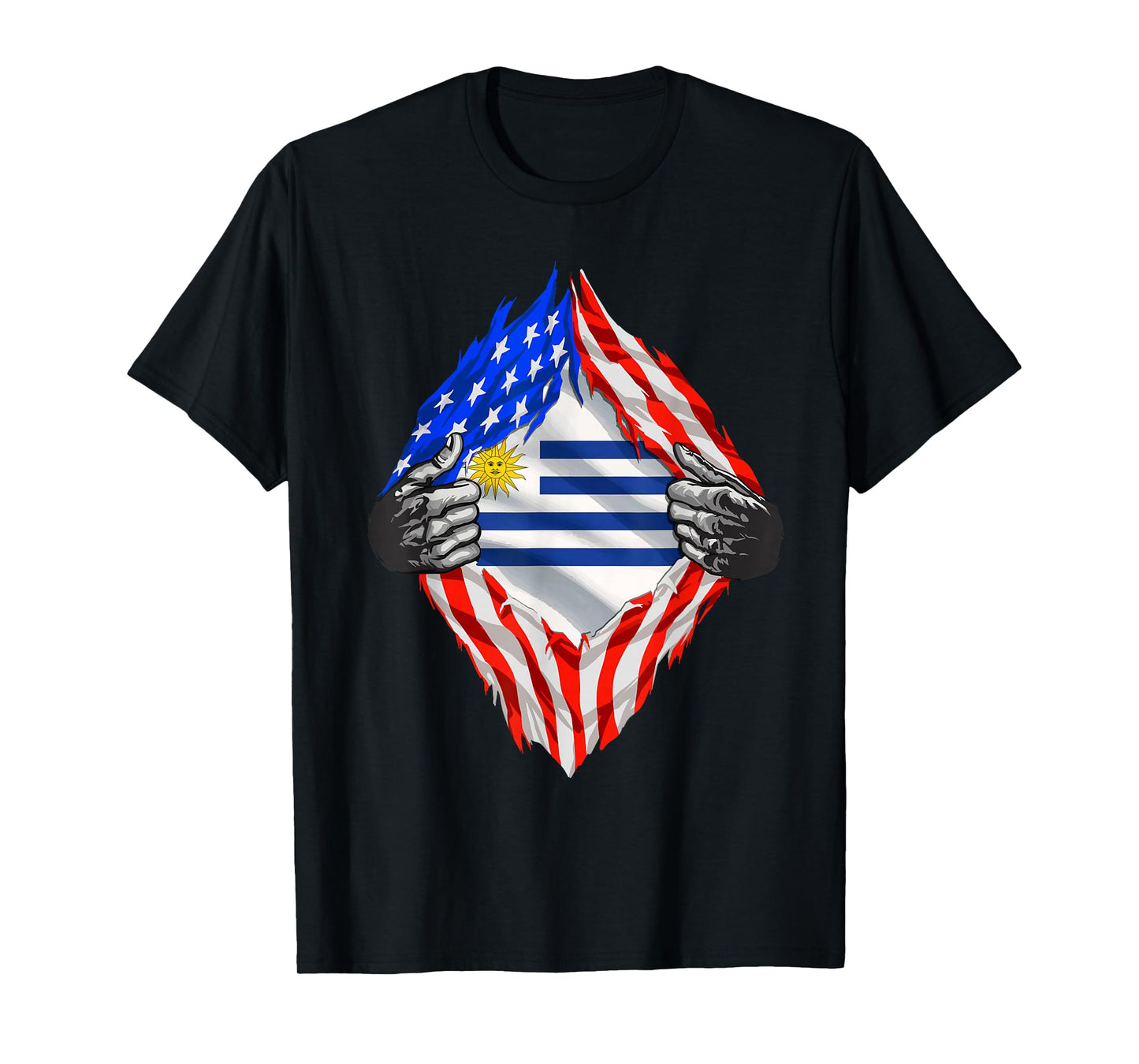 Uruguay USA Uruguay Flag Uruguayan American Hispanic Roots T-Shirt