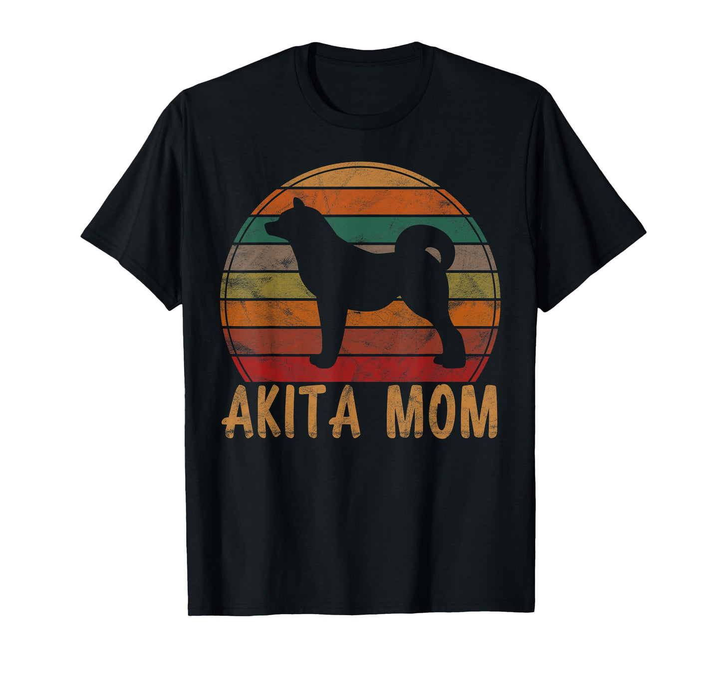Retro Akita Mom Gift Akita Dog Owner Mother Pet Mama T-Shirt