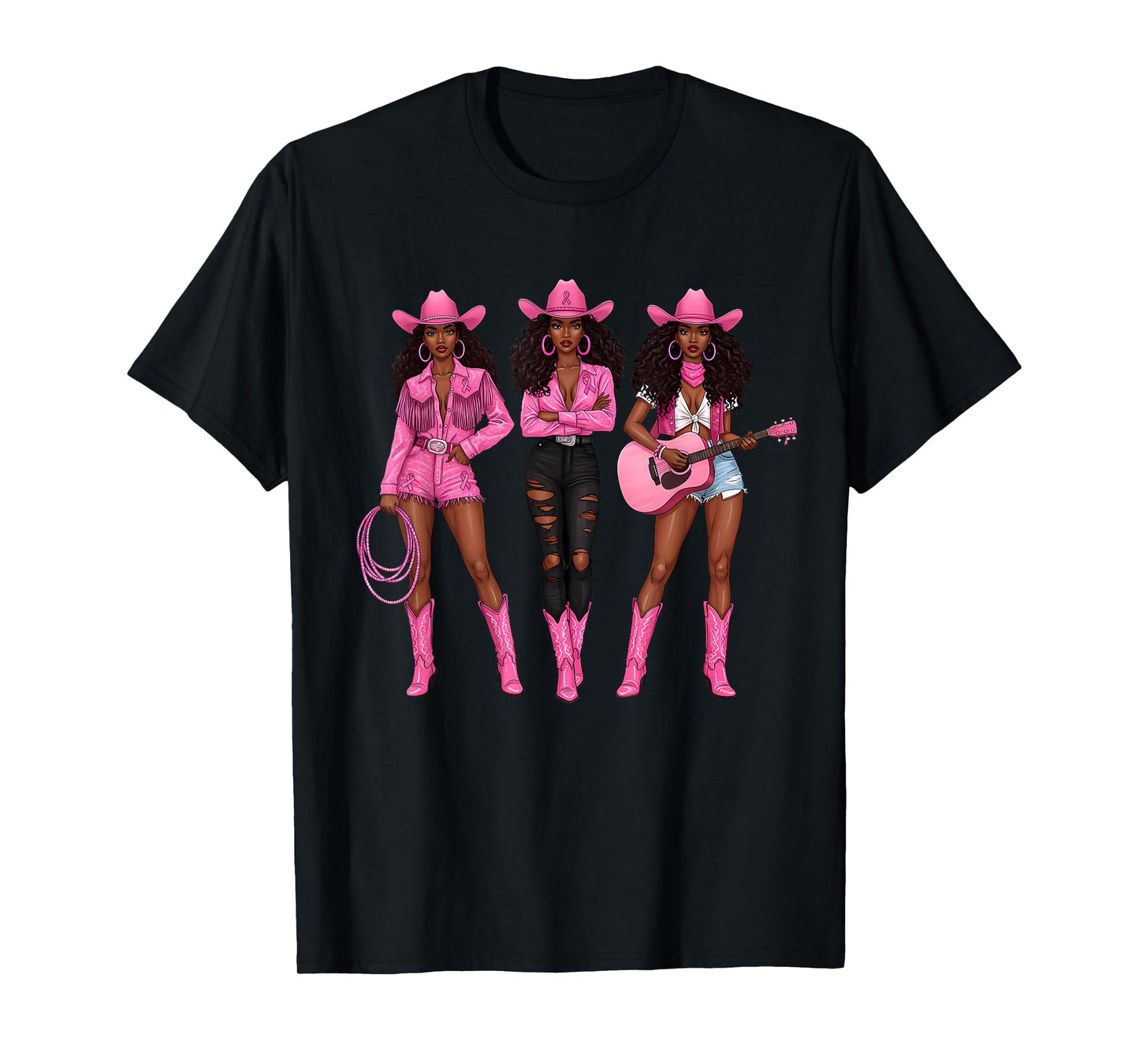 Pink Ribbon Howdy Cowgirl Western Country Breast Cancer T-Shirt