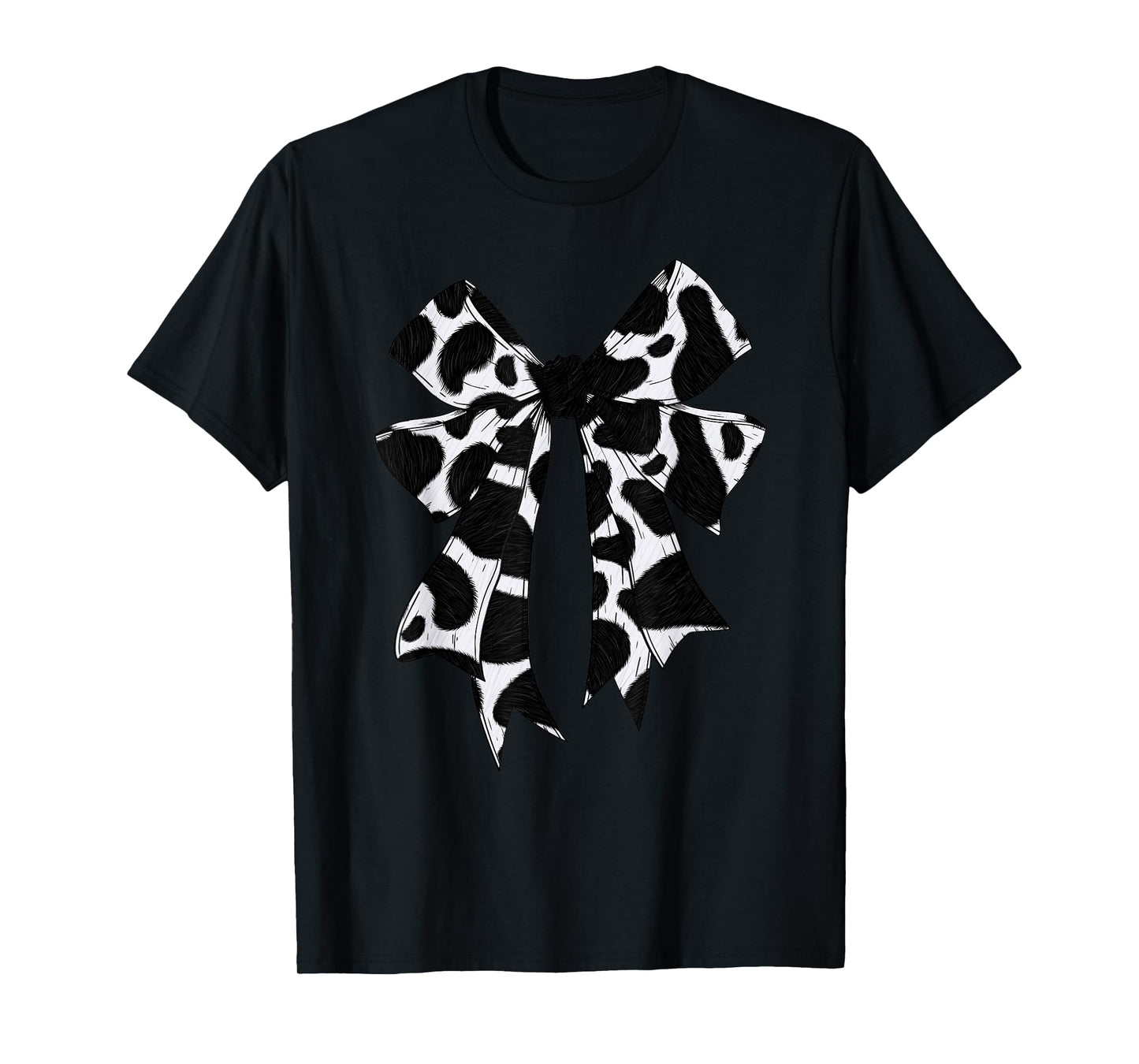 Coquette Bow Cow Print For Women Girls Cow Pattern Mom Farm T-Shirt