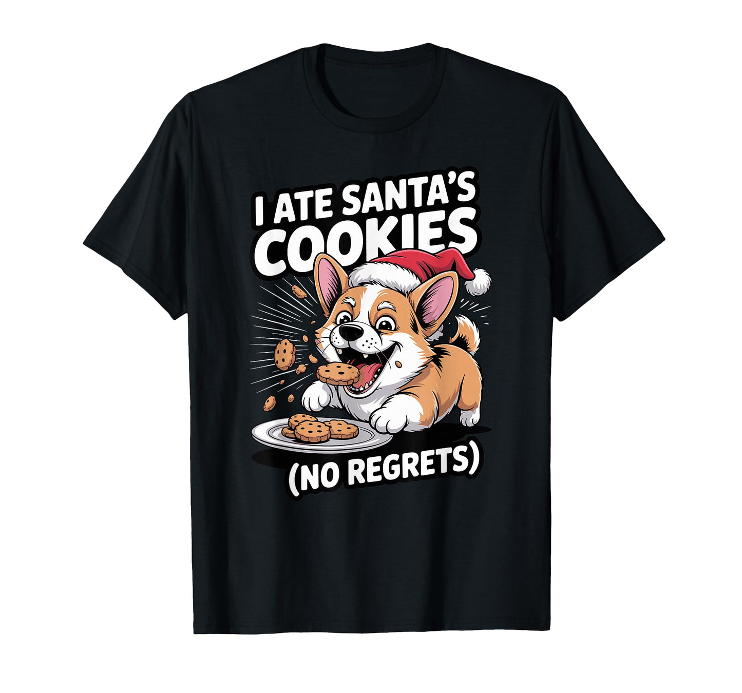 I Ate Santas Cookies Xmas Puppy Funny Christmas Welsh Corgi T-Shirt