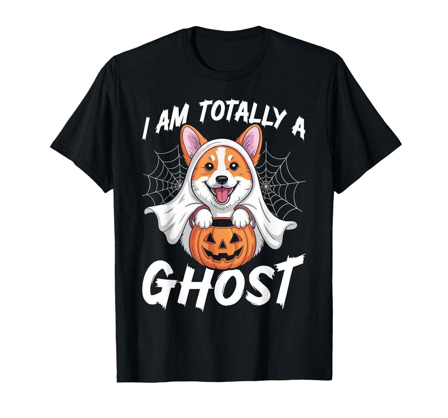 I Am Totally A Ghost Corgi Dog Halloween Trick or Treat T-Shirt