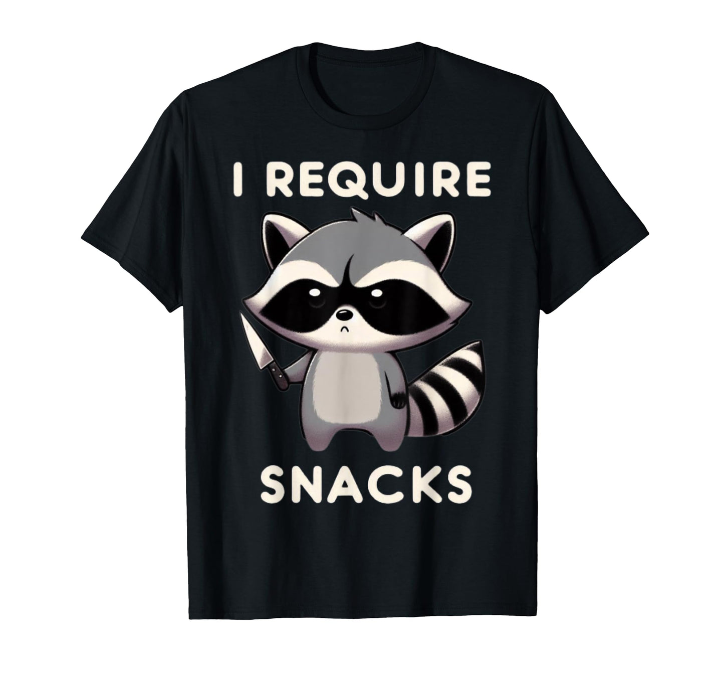 I Require Snacks Angry Raccoon T-Shirt