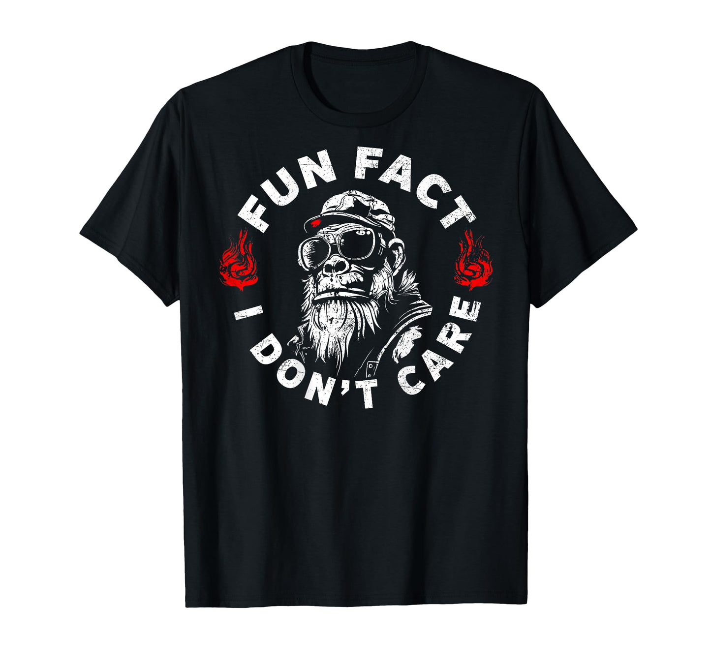 Fun Fact I Don't Care Cool Grandpa Swag Gorillas (ON BACK) T-Shirt