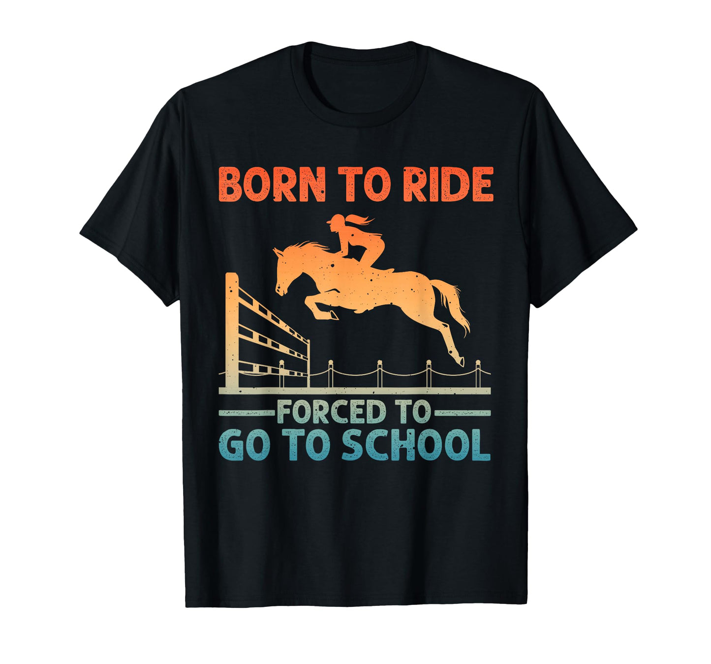 Horse Racing Art For Kids Boys Girls Horse Lover Equestrian T-Shirt