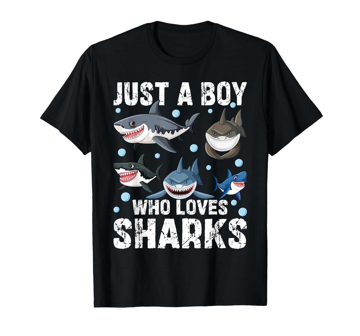Just A Boy Who Loves Sharks Funny Kids Shark Lover T-Shirt