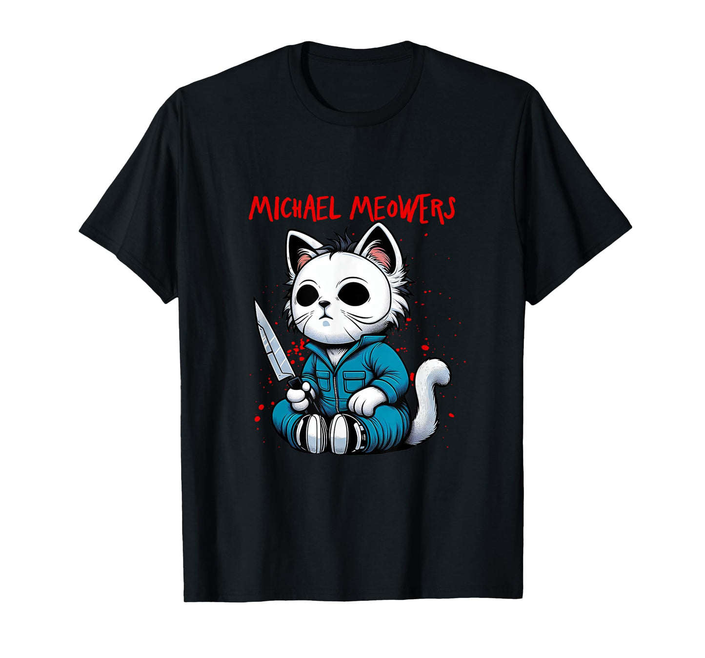 Funny Cat Motif Crazy Cat Graphic Michael Meowers Cat T-Shirt for Men Women