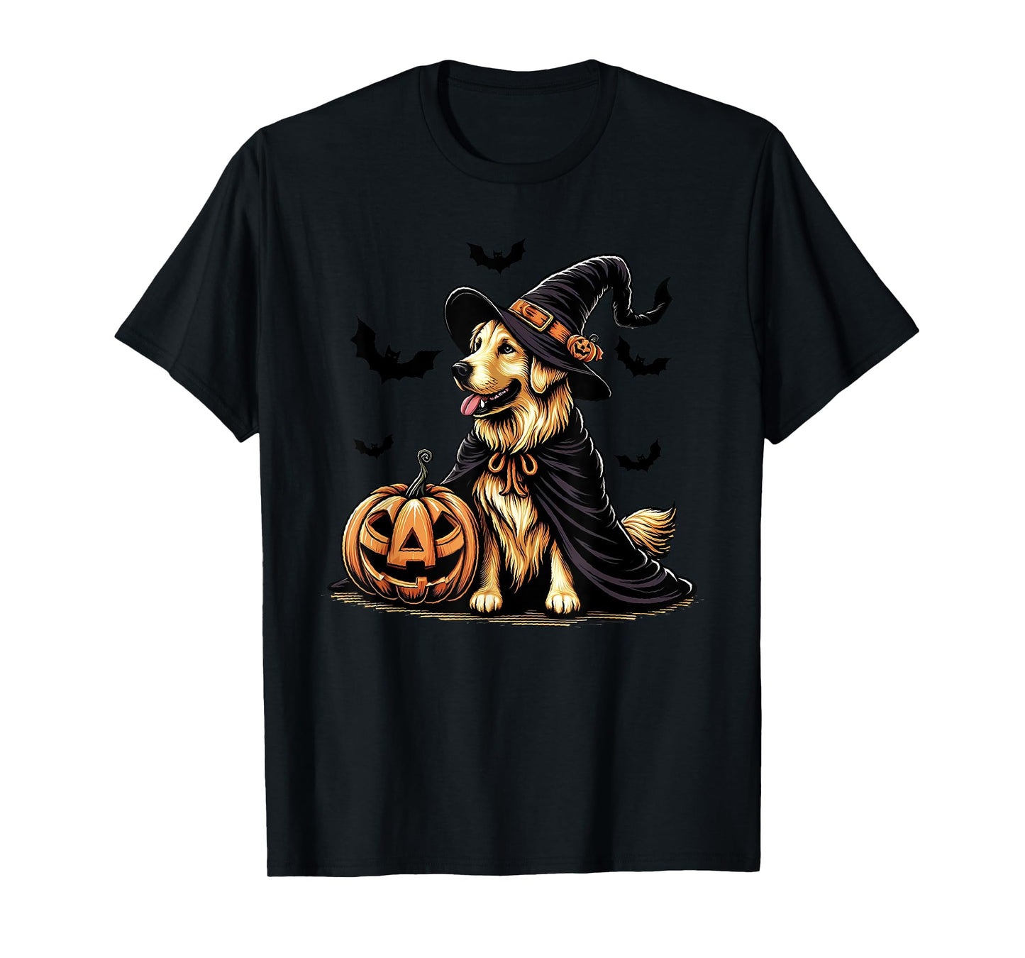 Funny Golden Retriever Dogs Ghost Boo Witch Spooky Halloween T-Shirt