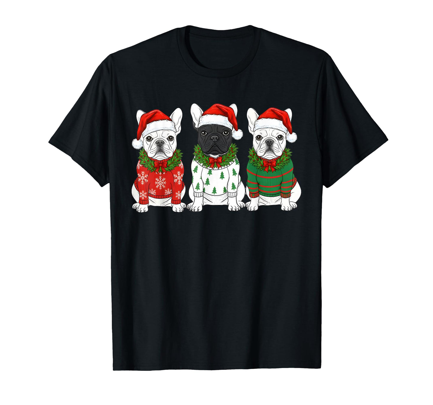 Christmas French Bulldog Lights Merry Xmas Winter Dog T-Shirt