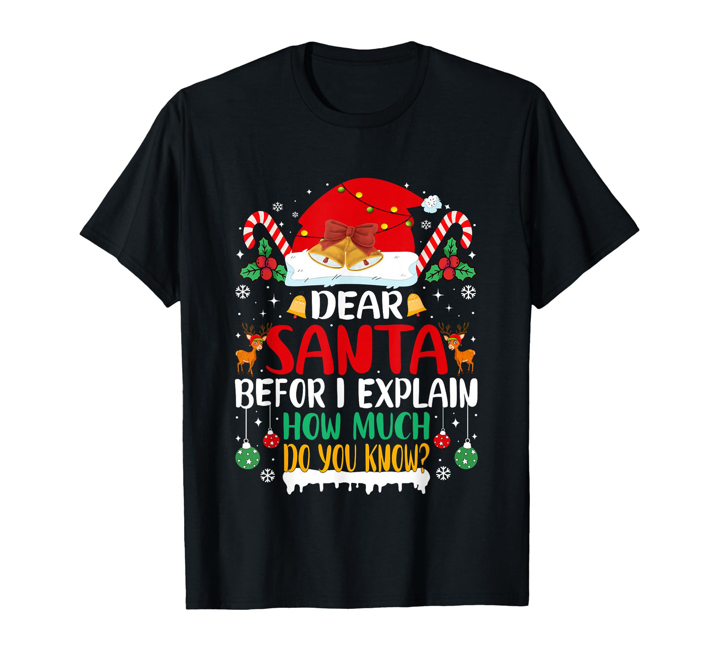 Funny Christmas Kids Adults Dear Santa I Can Explain T-Shirt