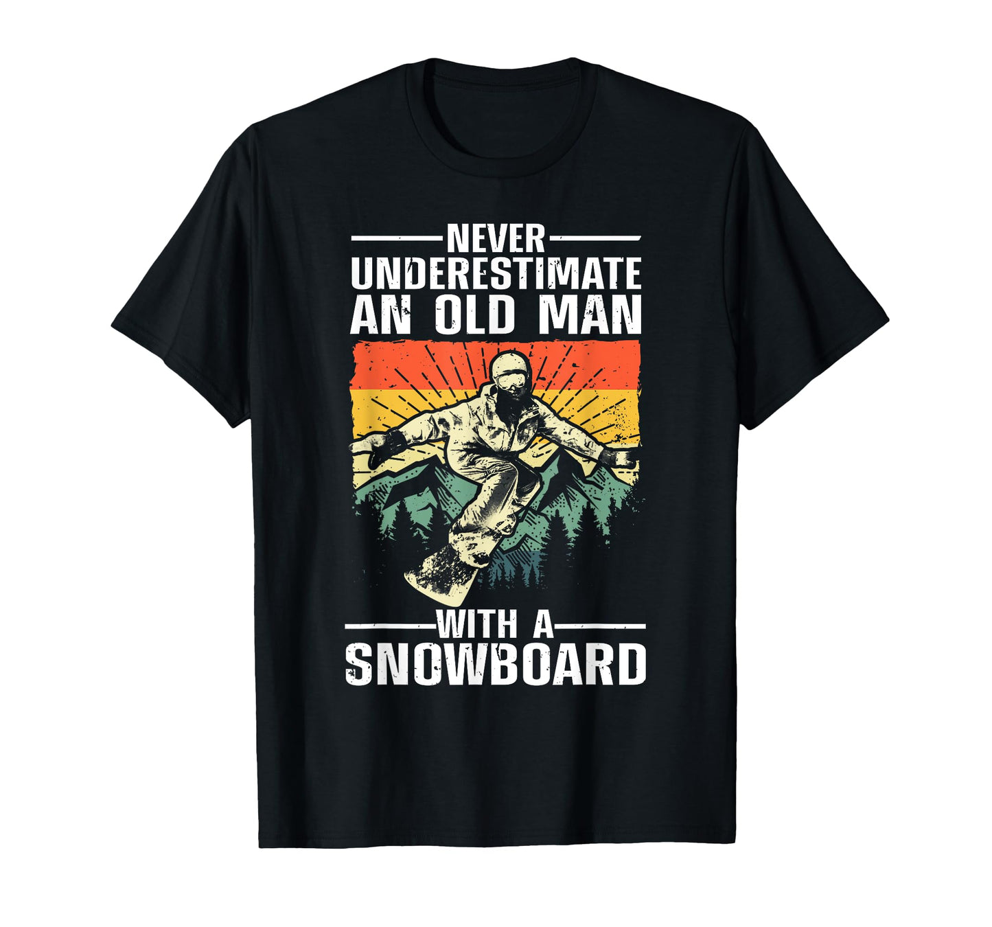 Cool Snowboarding Art For Men Grandpa Dad Winter Snowboarder T-Shirt