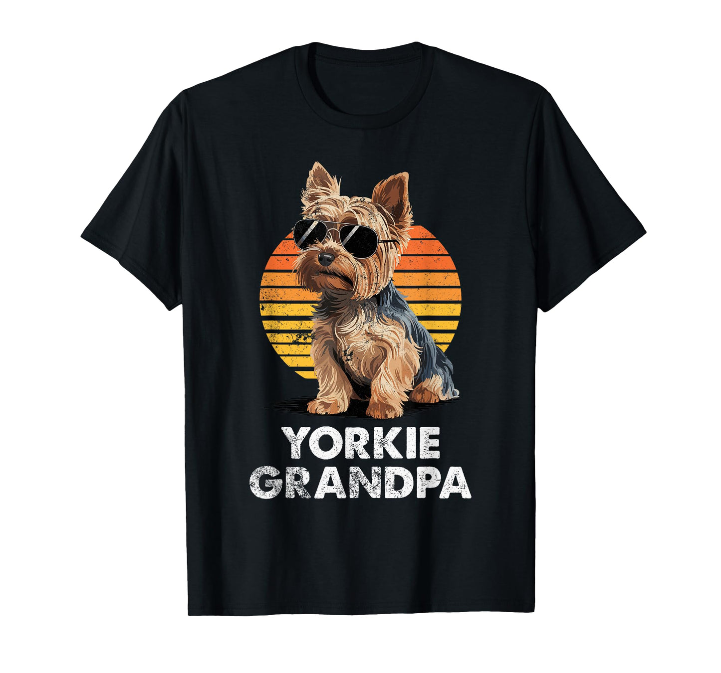 Cool Retro Yorkie Grandpa Funny Vintage Dog Owner T-Shirt