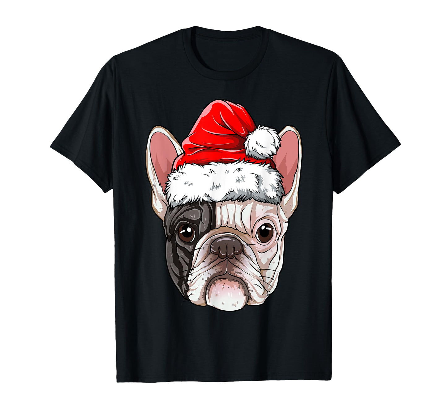 French Bulldog Christmas Dog Santa Hat Xmas Boys Kids Girls T-Shirt