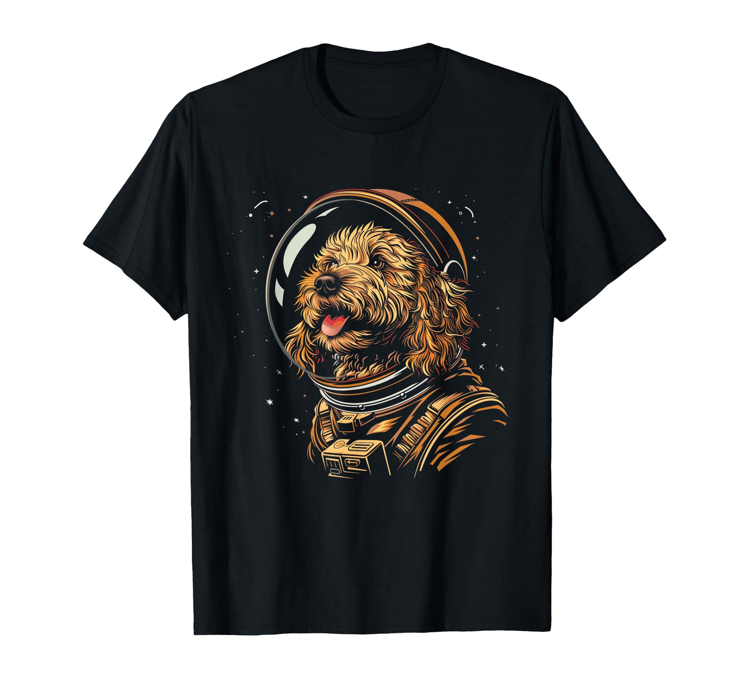 Goldendoodle Astronaut Space Suit Funny Doodle Dog Mom Dad T-Shirt for Men Women Kids