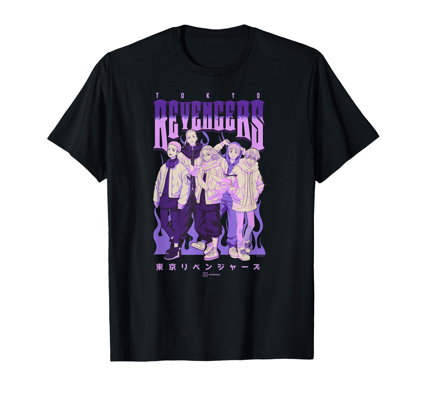 Tokyo Revengers Character Group Purple Flames Anime T-Shirt