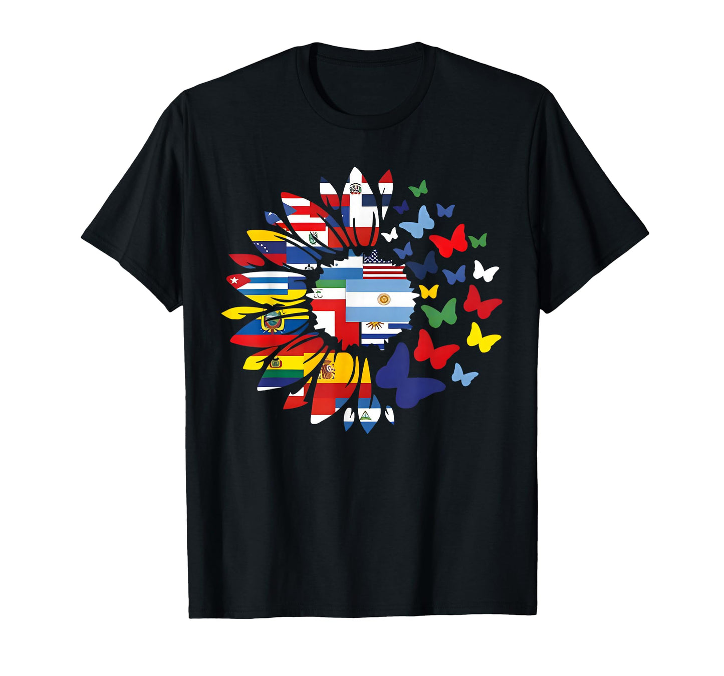 National Hispanic Heritage Month Sunflower All Countries T-Shirt