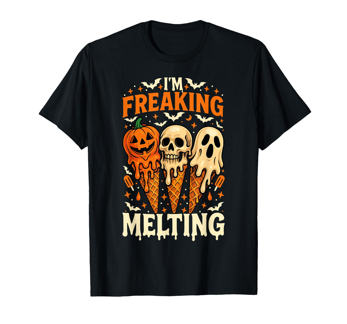 I'm Freaking Melting Funny Halloween Ice Cream Joke T-Shirt