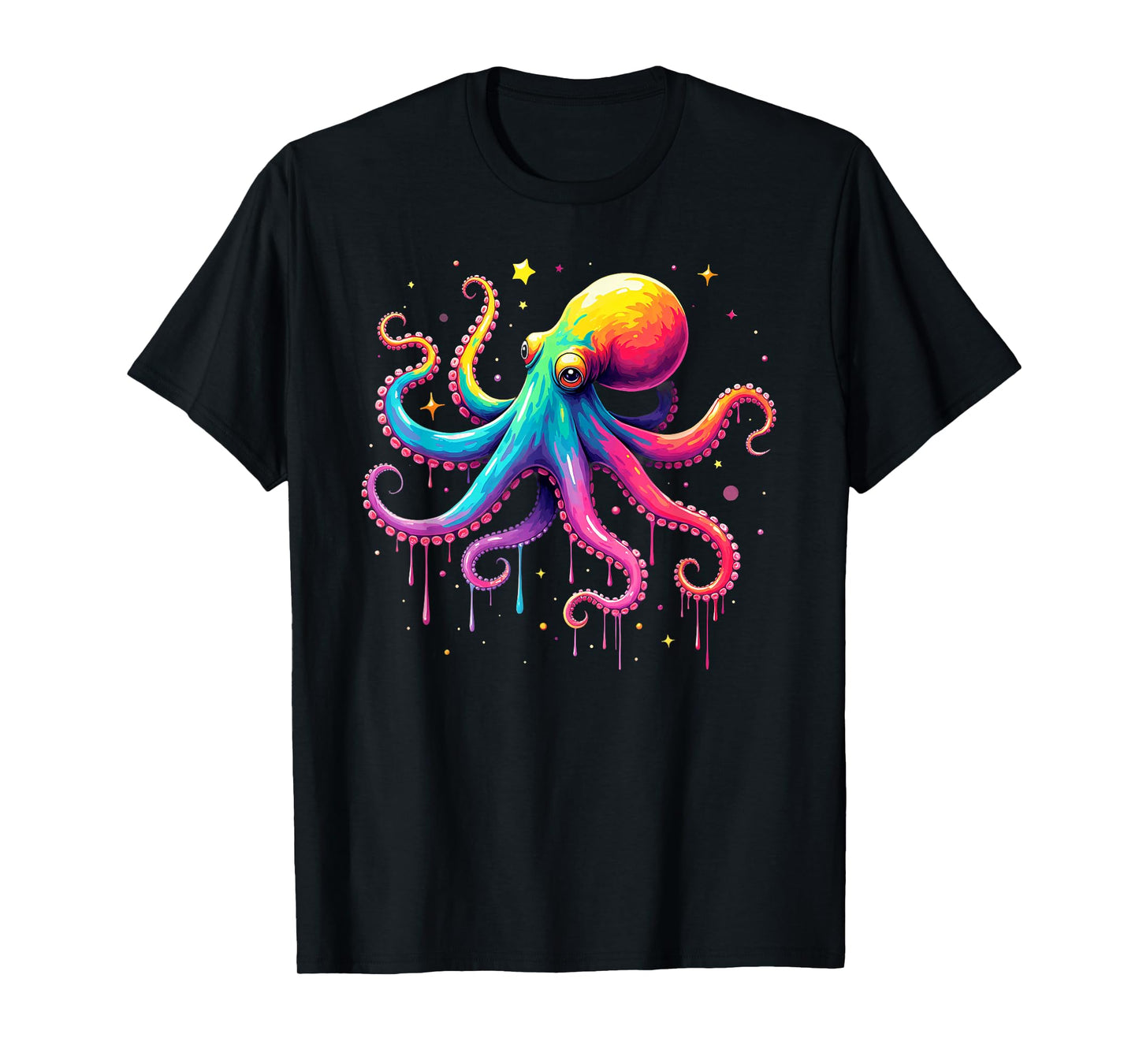 Aesthetic Rainbow Dripping Octopus T-Shirt