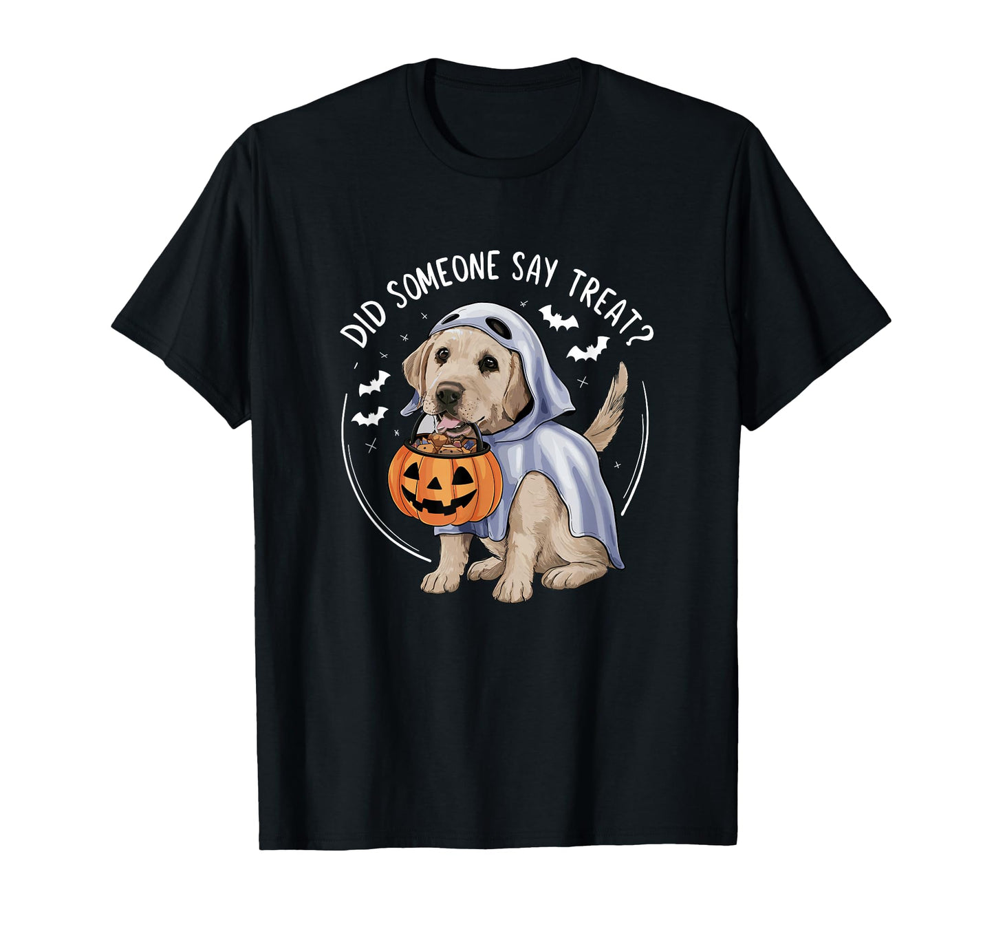 Ghost Labrador Puppy Treats Halloween Labrador Dog Lover T-Shirt
