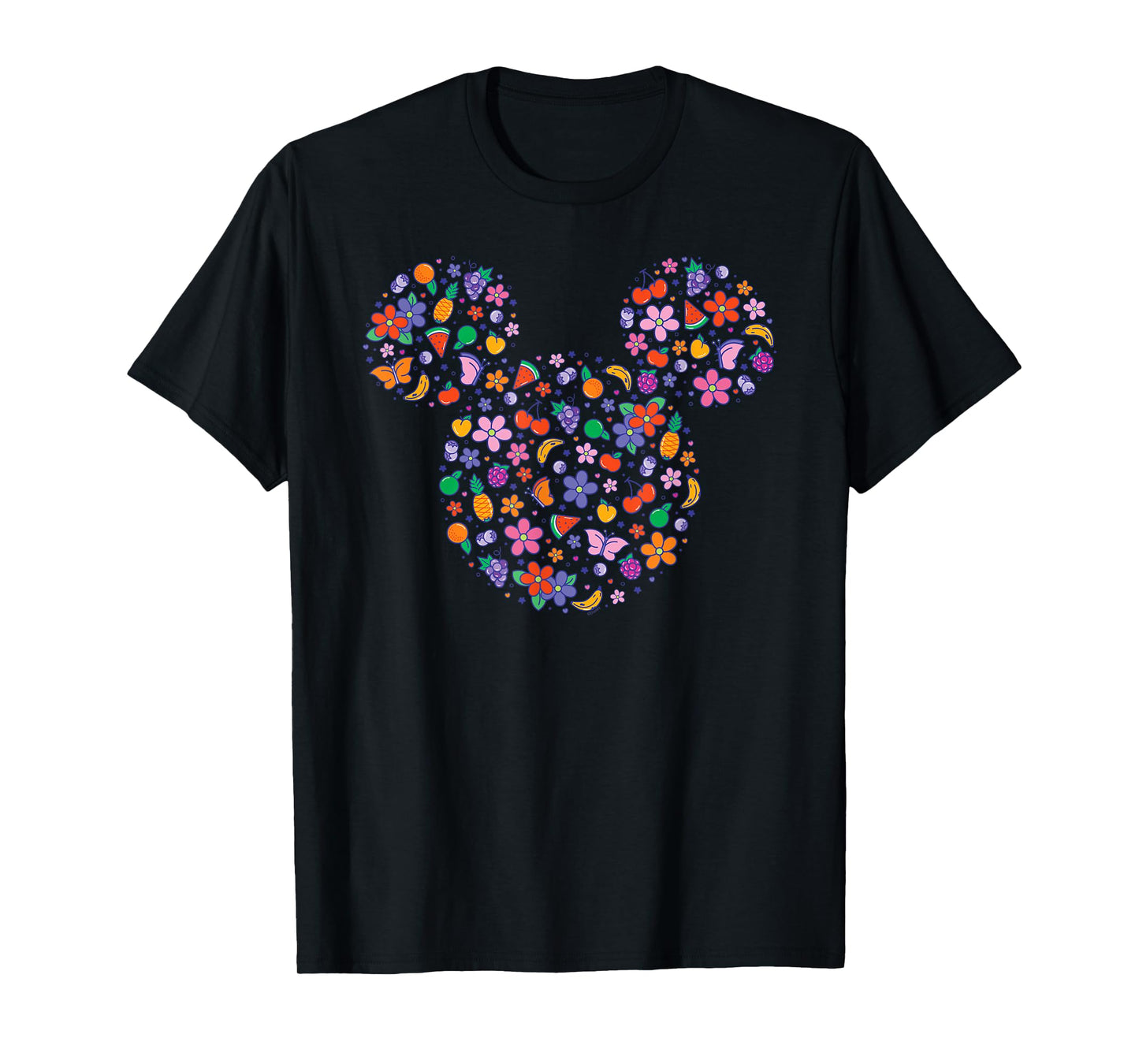 Disney Mickey Mouse Icon Fruit & Flowers Summer Vacation T-Shirt