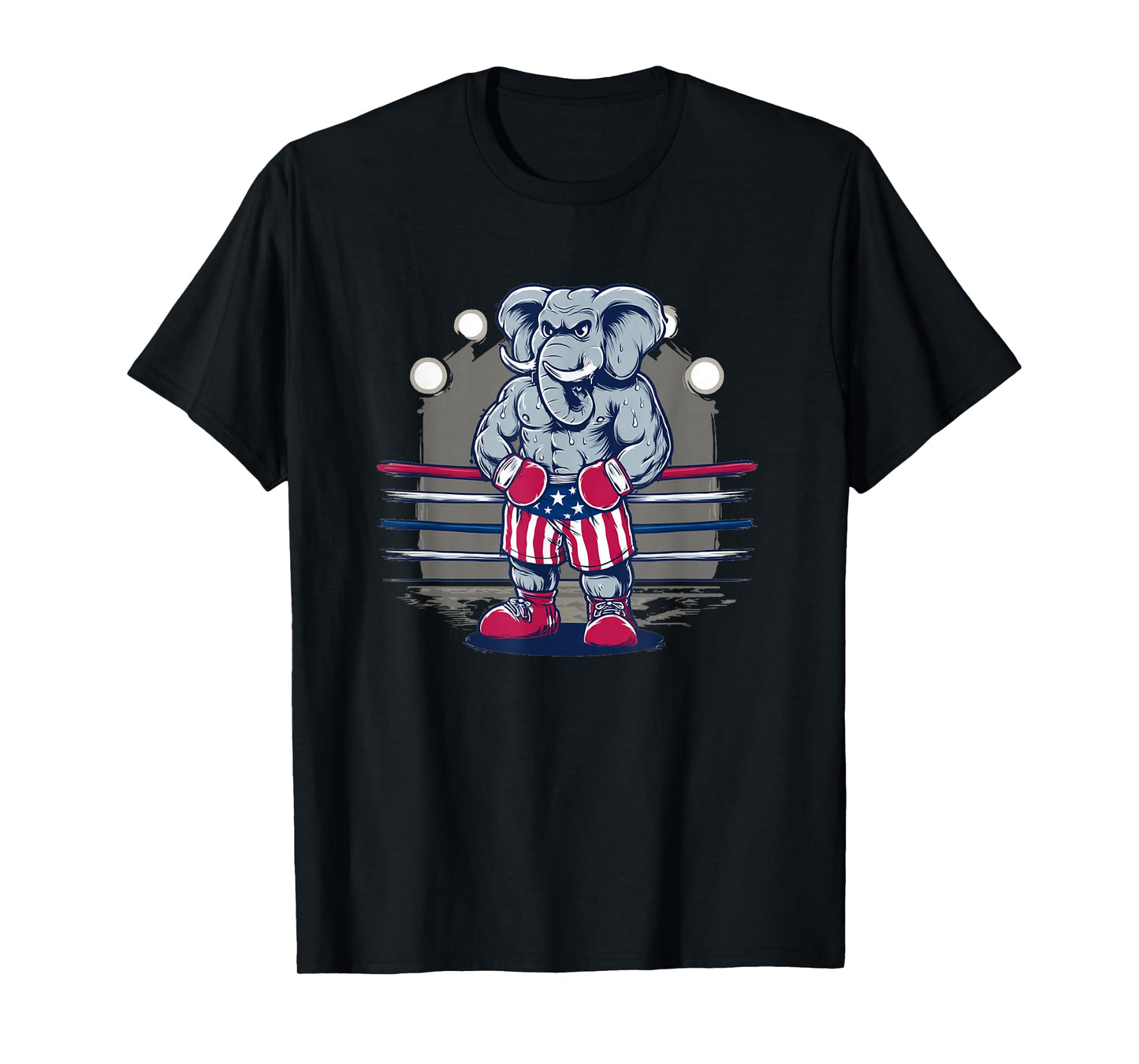 Nice Elephant in USA Shorts for Boxing Sport Lovers T-Shirt